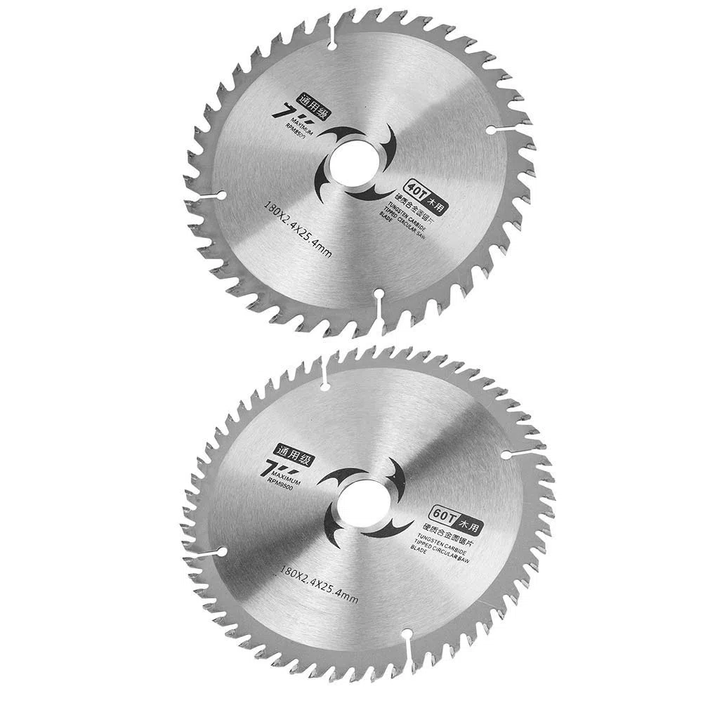 Lama per circolare, 7 pollici 180 x 2,4 x 25,4 mm Lama per circolare in carburo Disco taglio rotondo per il taglio di utensili per la lavorazione del legno(60T)