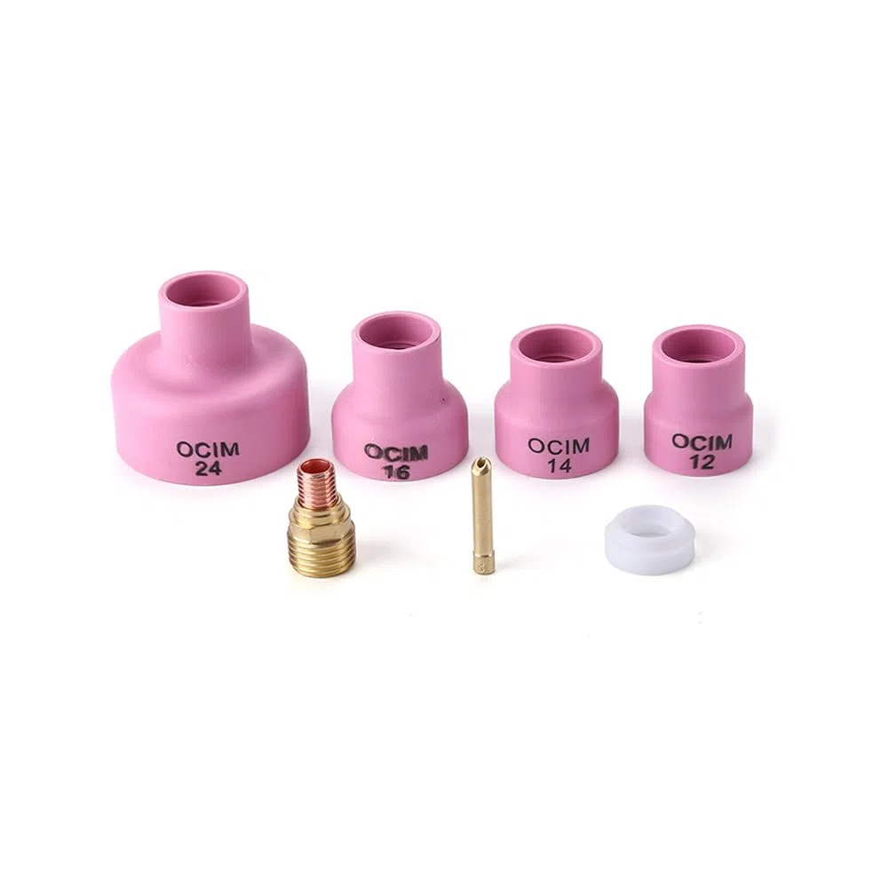 Set Di Tazze per Saldatura In Ceramica, Kit Tazza Tig In Ceramica Rosa Set Coppette Ceramica Allumina Set Per Torcia Altre Attrezzature e Accessori Per Gas Wp-17/18/26 1,6