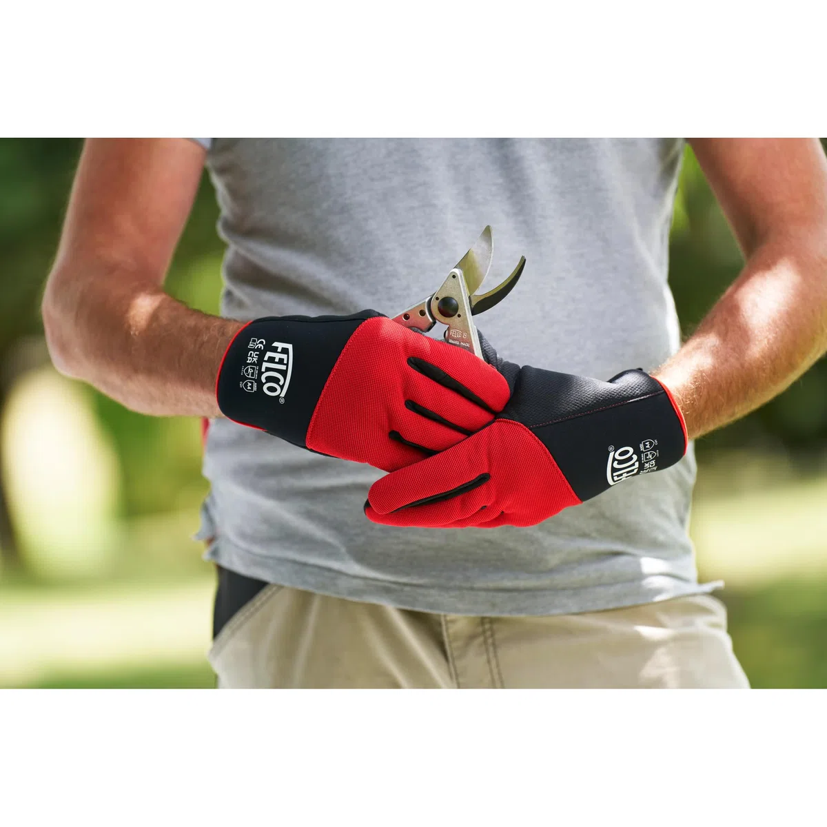 FELCO Guanti resistenti al taglio, modello 704, grandi, in pelle sintetica, foderati in rete, resistenti al taglio, previene il rischio di tagli, giardinaggio, potatura, orticoltura, florivistica