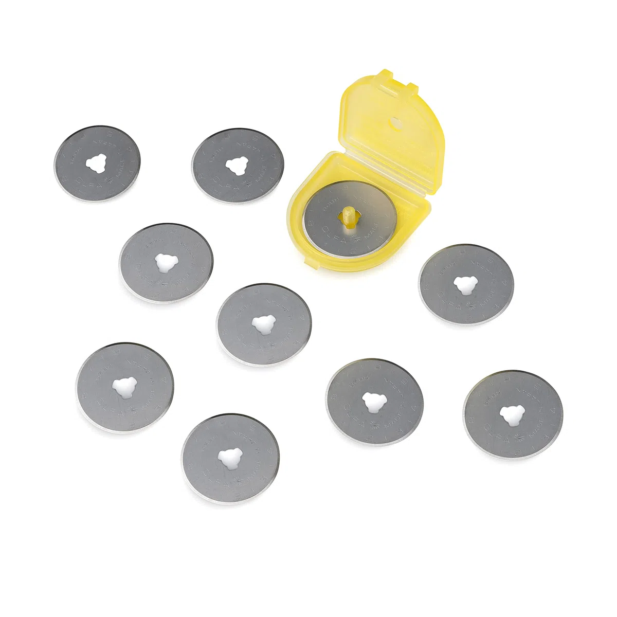 OLFA RB28-10 - Pack de 10 cuchillas circulares 28x0,3 mm plateadas