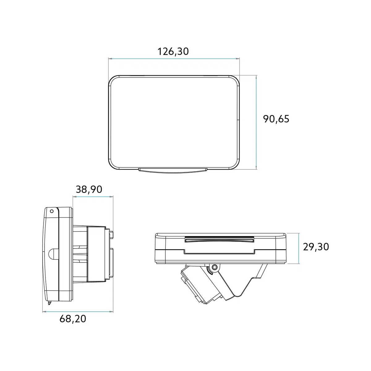 4box - Custodia Wide grado di protezione IP55 completa di presa schuko bivalente. Per scatola incasso 3 moduli. Protezione totale anche a spina inserita. Colore Bianco