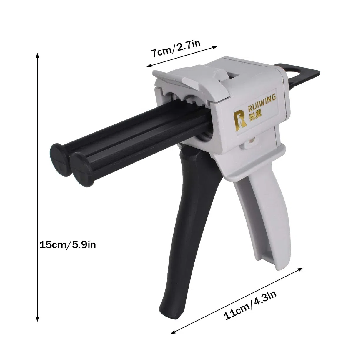 Pistola Erogatrice, Pistola per Colla Epossidica 50 ml, Pistola Erogatrice per Miscelazione Rapporto 1:1 AB, Pistole Applicatrici Manuali 1: 1 Cartucce da 50ml Erogatore Epossidice per Pistole