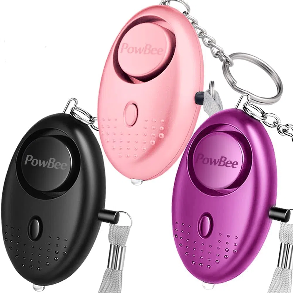 Allarmi personali da donna, confezione da 3 pezzi, riutilizzabili, approvati dalla polizia, 150 dB, con luce LED, piccoli allarmi di sicurezza personali per donne, ragazze, bambini e anziani