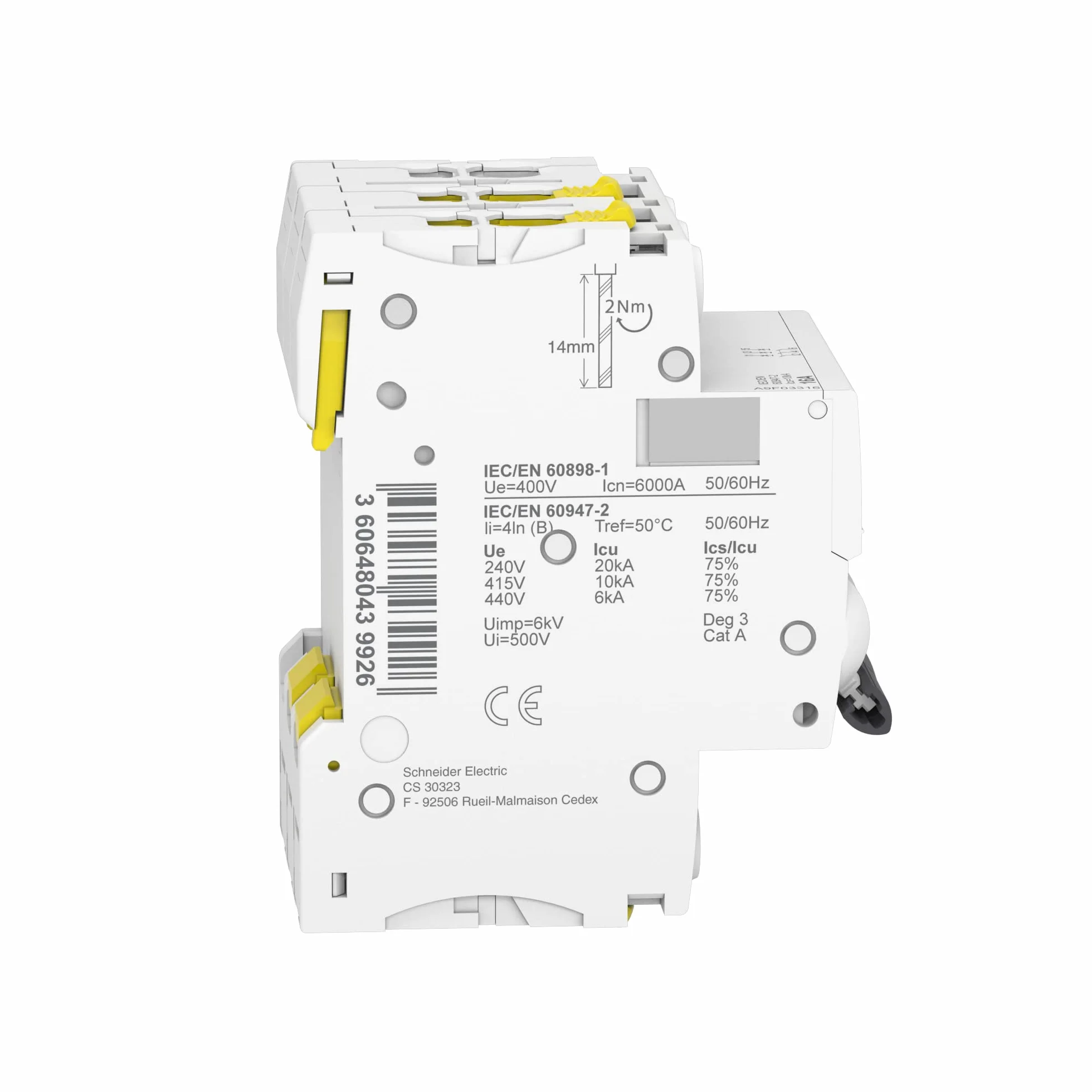 Schneider Electric ACTI9 IC60N 3P 16A B, A9F03316