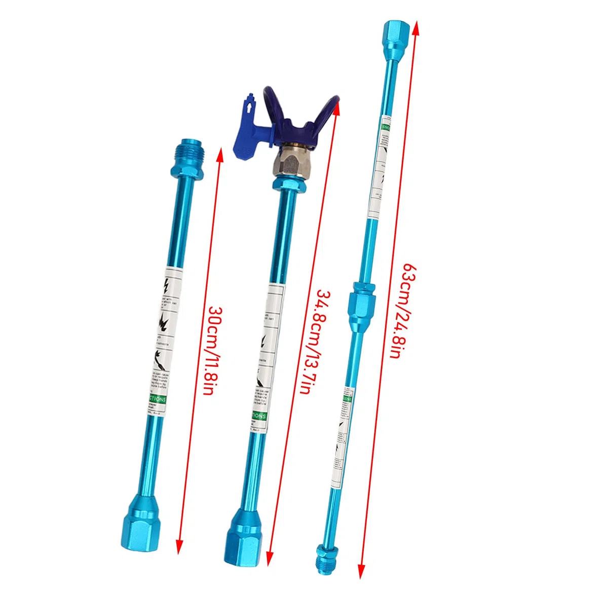 2 punte di prolunga per pistola airless per spruzzatore di vernice, asta di prolunga per pistola a spruzzo G7/8, strumento di ricambio universale (blu)