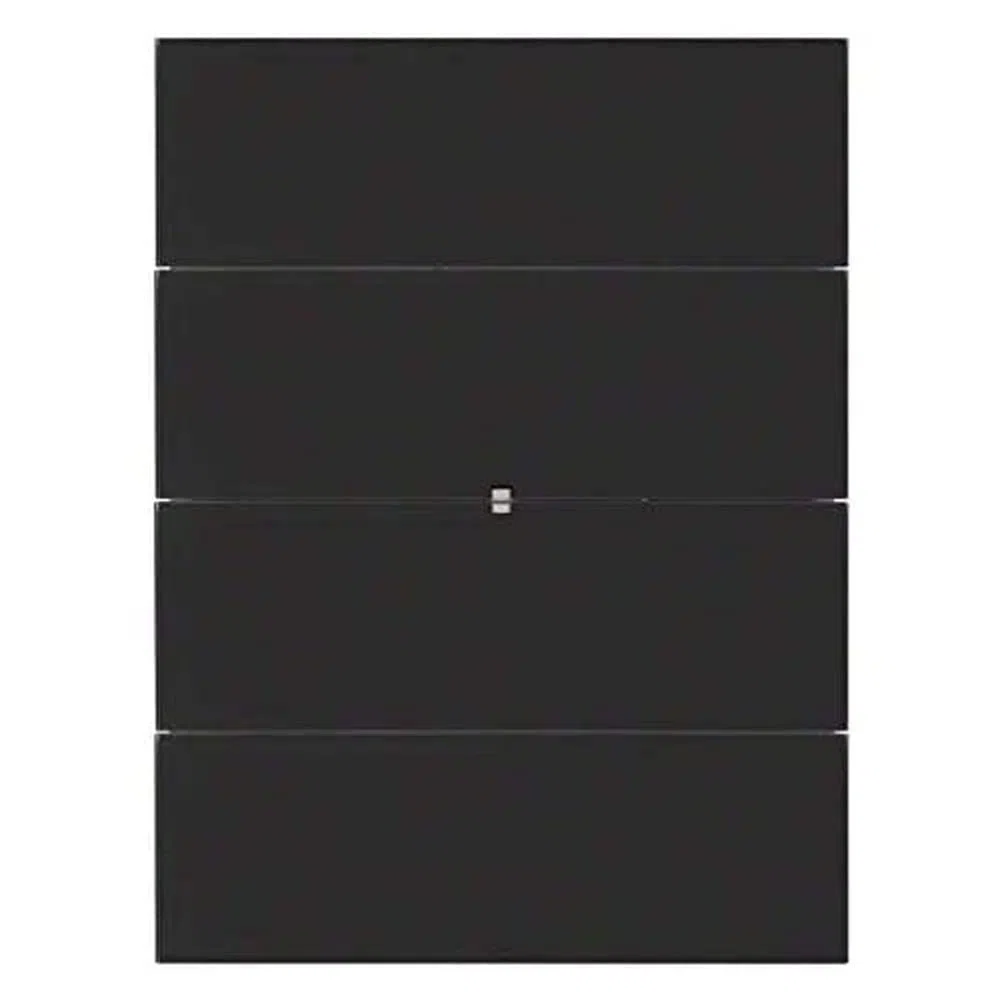 Teclado estándar berker B.IQ 4 fases, cristal negro