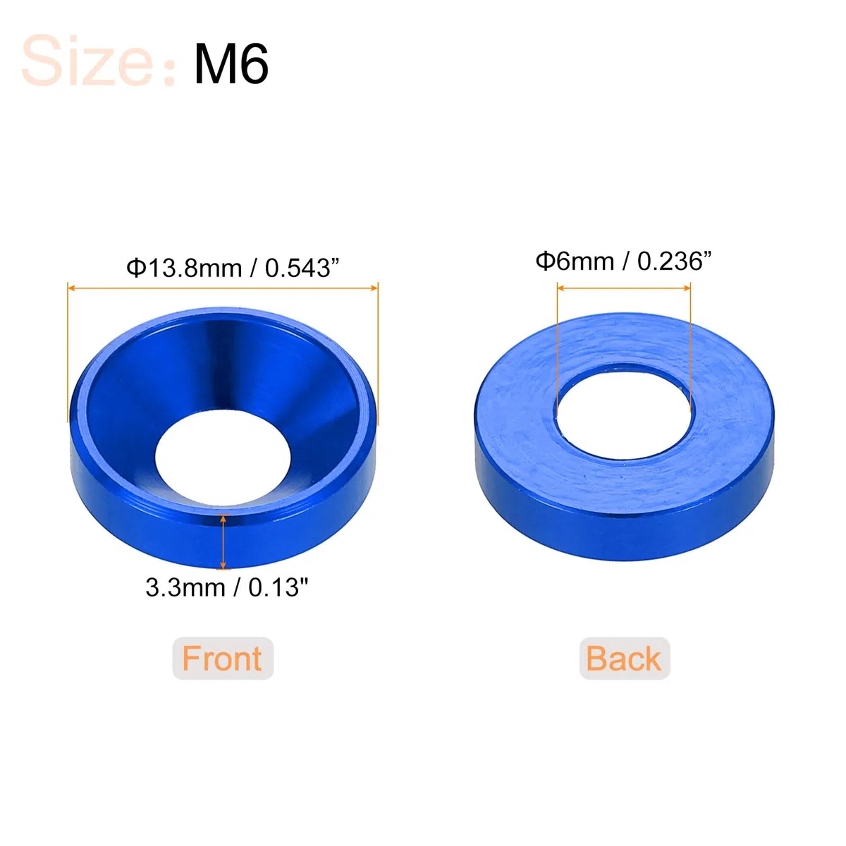 QUARKZMAN 40Pz Rondelle A Testa Cilindrica M6 Lega Alluminio Anodizzato Rondelle Finitura Guarnizioni Per Viti Per Parti Accessori Blu