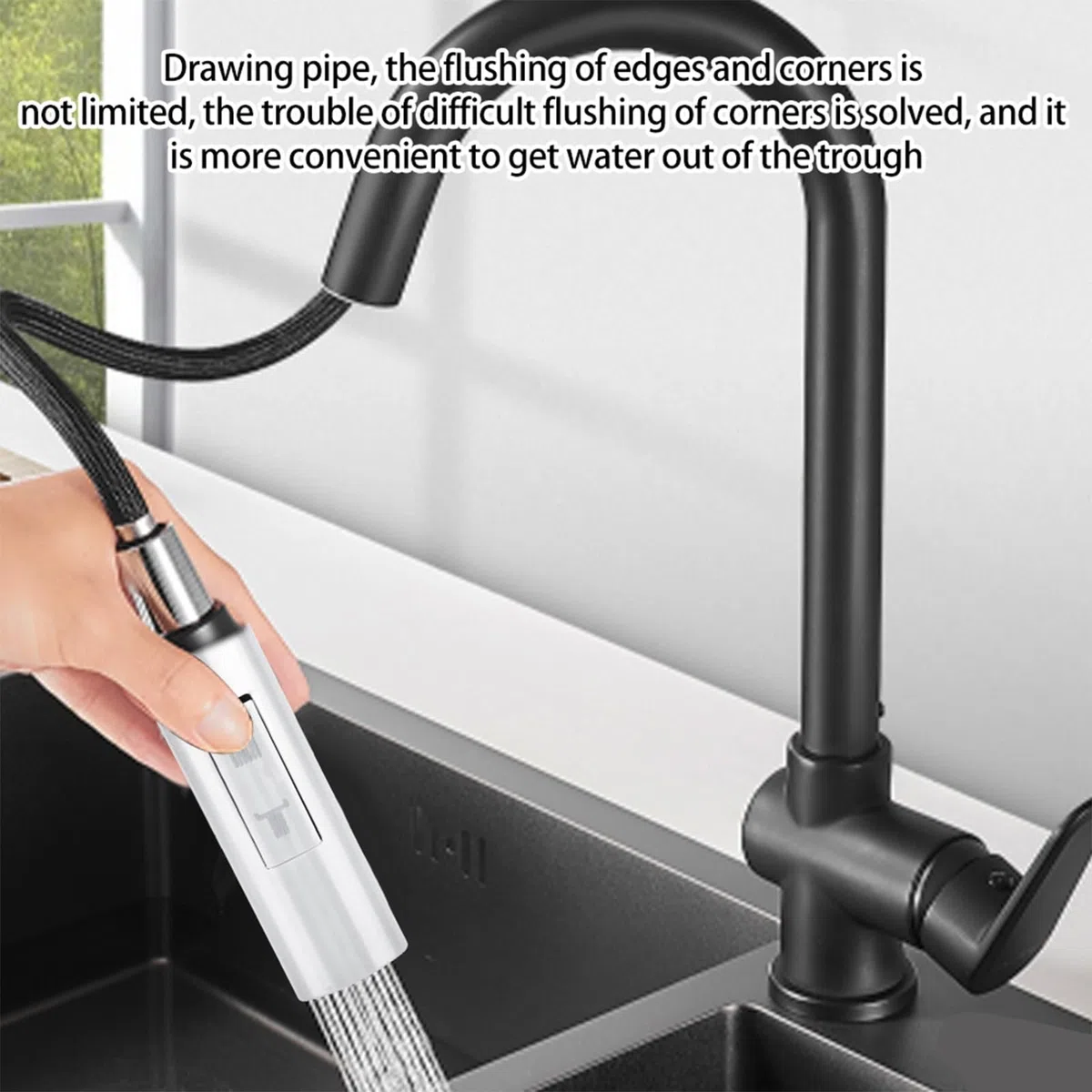 Tirare giù Rubinetto Spray Head Rubinetto lavello da cucina Spruzzatore Shower Head Ugello Estraibile Hose Sprayer Pezzo di ricambio Kitchen Tap Spruzzatore Beccuccio G 1/2