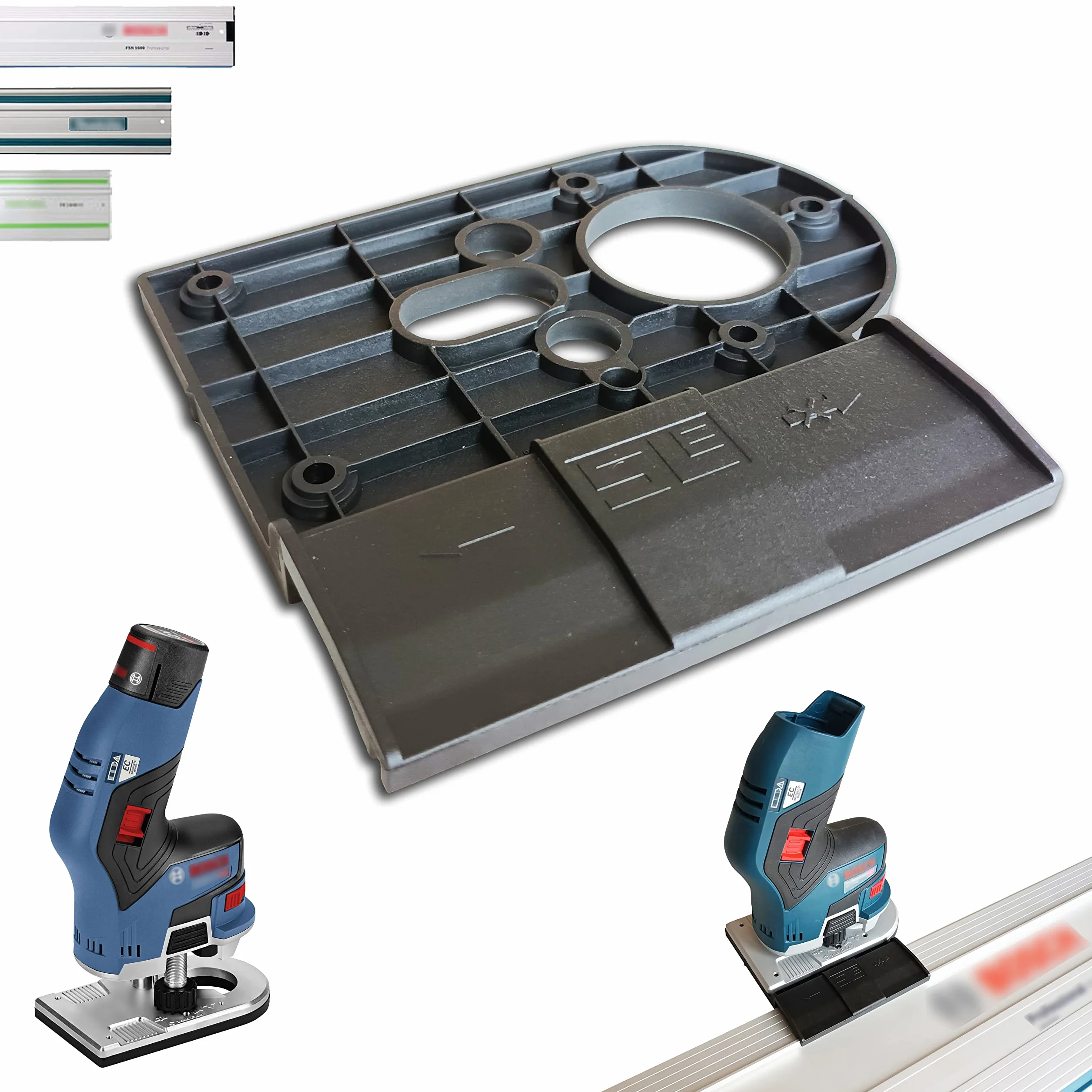 Adattatore professionale per binario di guida per Bosch GKF 12V-8 per Makita/Bosch/Festool