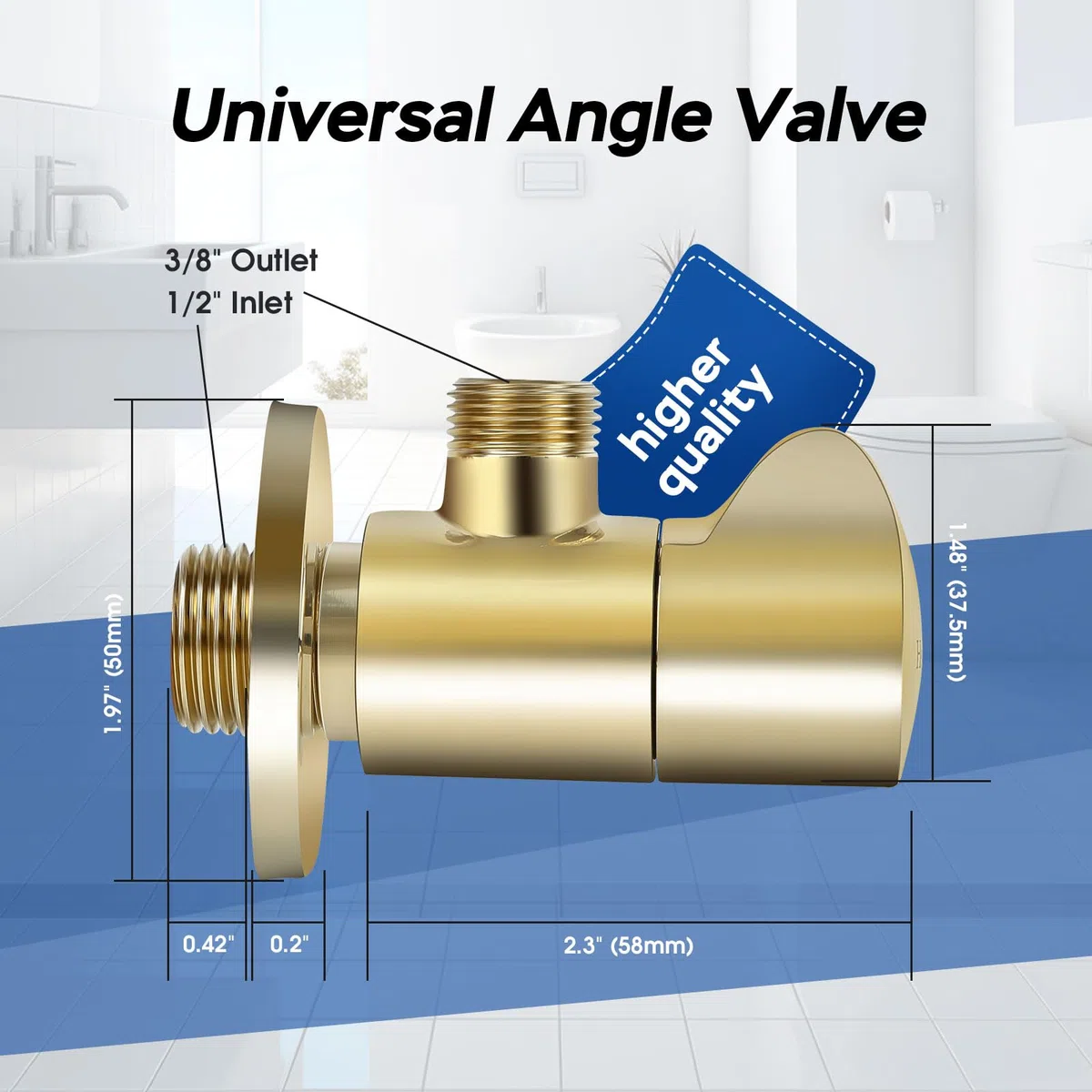 2 Pezzi Valvola a Triangolo,Valvola Ad Angolo 1/2''-3/8'' Valvole Angolari In Acciaio Inox, Valvola Ad Angolo Del Rubinetto, Applicare a Bagno, Cucina, Lavandino,Valvola Ad Angolo Sottolavello