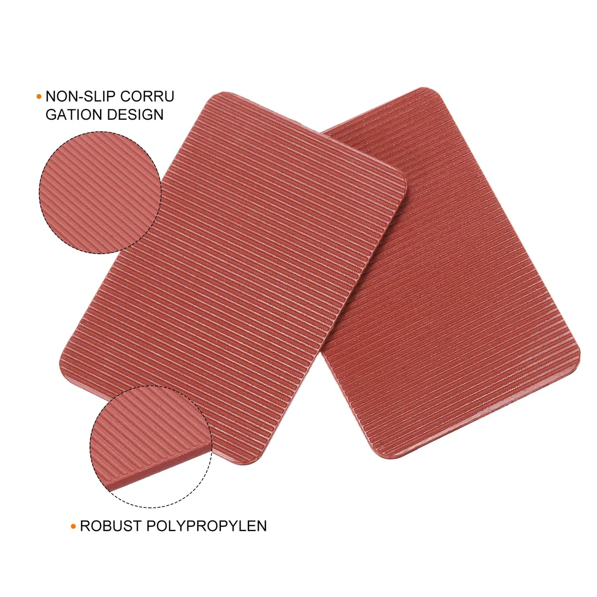 QUARKZMAN 50 Pezzi Spessori in Plastica 60 x 40 x 2 mm Distanziatori Piastrelle Squadrette Angolari Blocco Sottotetto Cunei Mobili Pannelli Plastica Esterno Rigida, Rosso