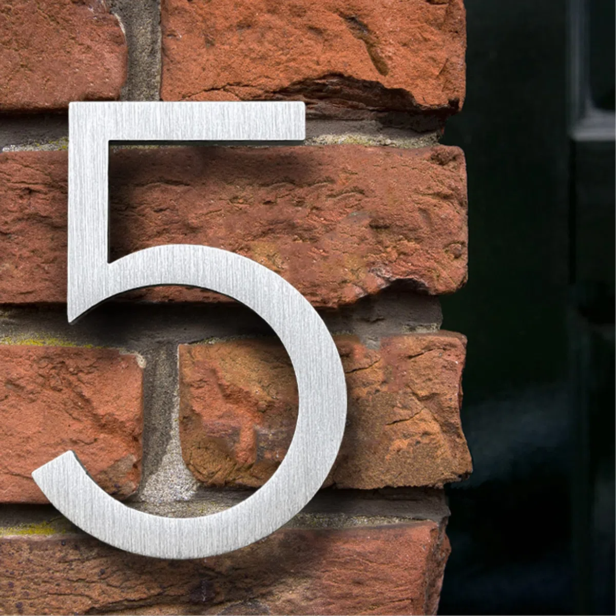 HASWARE Numero civico galleggiante 4 pollici (10 cm) Elegante porta numeri targa alfabeto Numeri indirizzo di casa (piccolo 8, Argento)