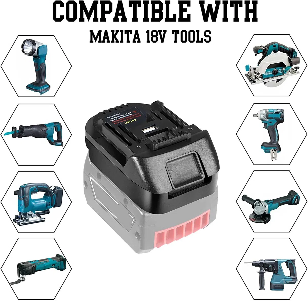 TPDL BS18MT - Adattatore batteria per Bosch Professional 18 V System GBA, adattatore convertitore to batteria per Makita da 18 V ricambio per BL1850 BL1840 BL1830 BL1820 BL1815N