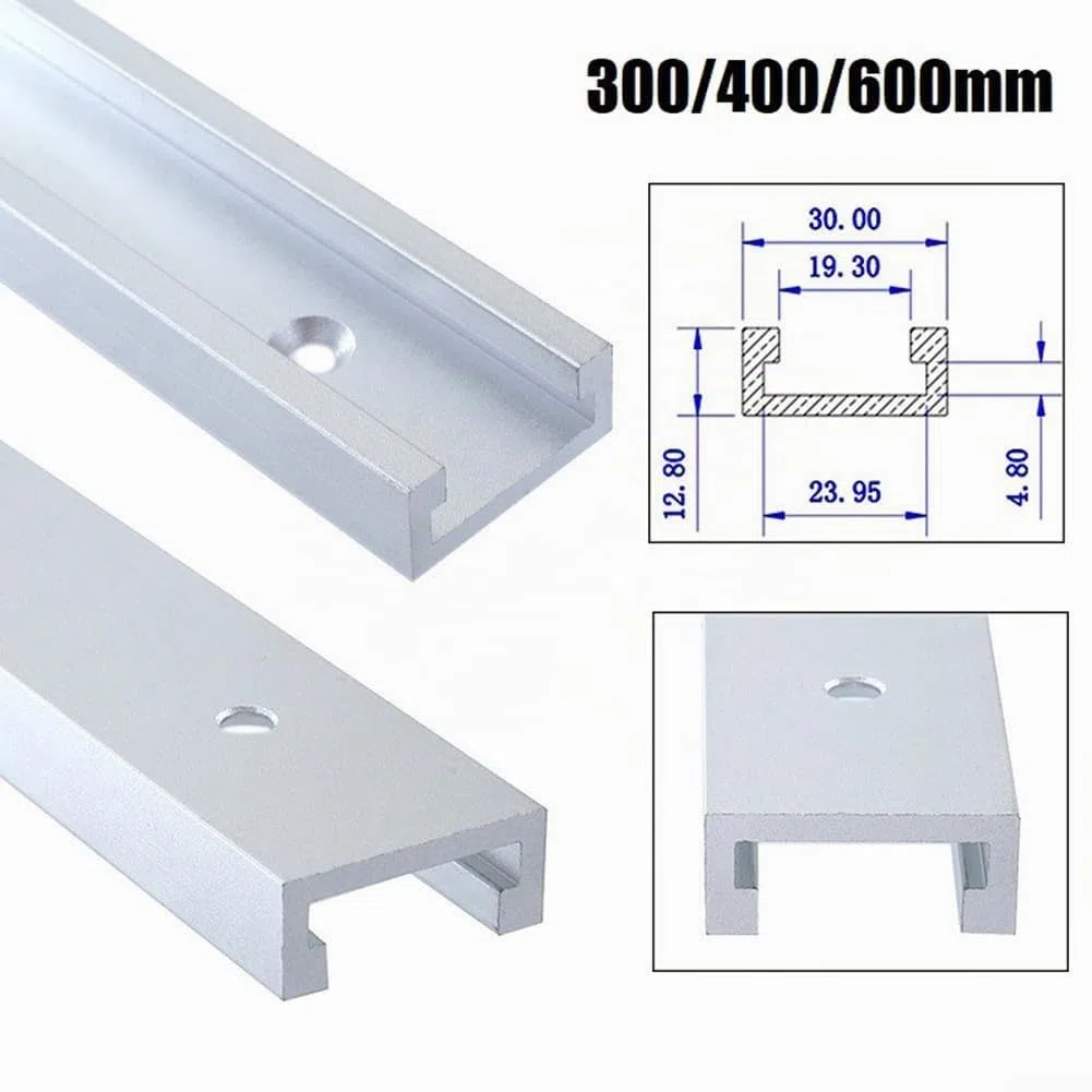 T-Track, binario a T con 30 tipi di scanalature, guida per la lavorazione del legno, binario in lega di alluminio, banco per la lavorazione del legno, fresa a T, strumento per da tavolo (400 mm)