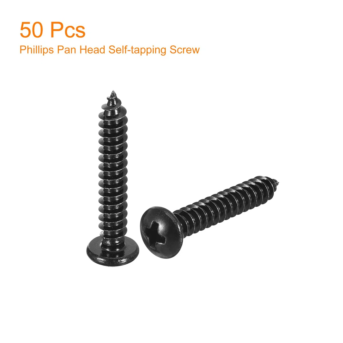 QUARKZMAN 5mm x 30mm Croce Tondo Testa Autofilettante Vite, 50pz - Acciaio Inox 304 Rotondo Testa Legno Vite Completa Filettatura (Nero)