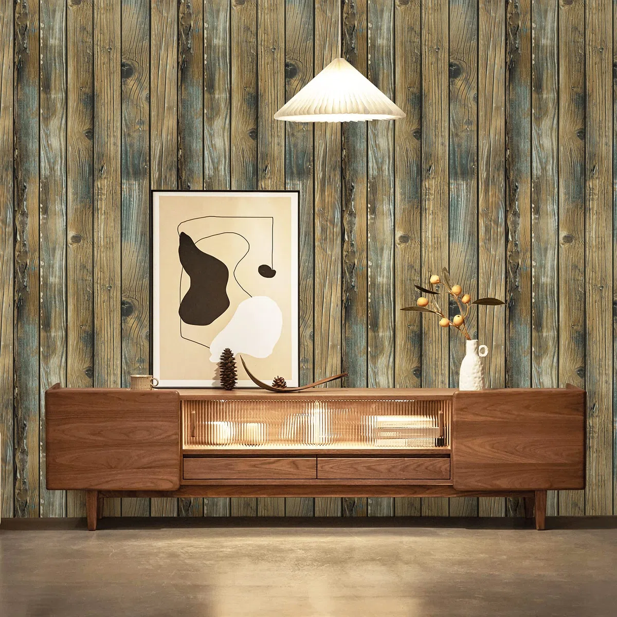 Carta da Parati Autoadesiva in Legno Giallo Marrone Adesivo da Parete Impermeabile Pellicole Viniliche Decorative Effetto Legno per Cucina Ufficio Camera da Letto 44,5x500cm