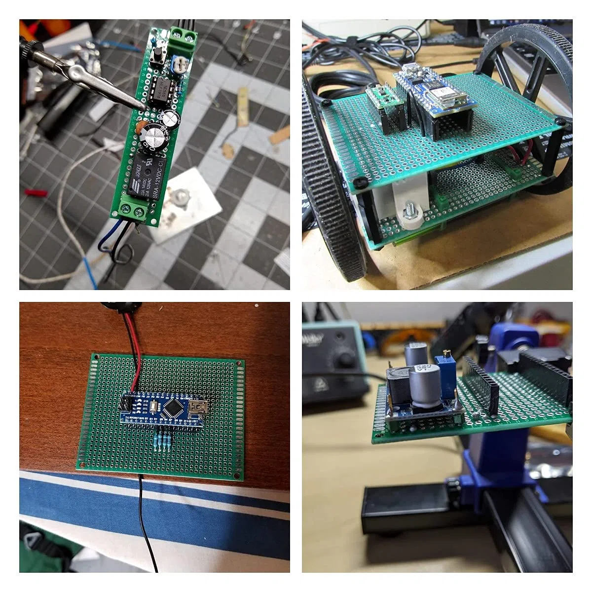 Kit prototipo PCB a Circuito Stampato Universale a Doppia Faccia, Scheda Proto per breadboard di Saldatura Fai-da-Te 5PCS,Verde,15x20CM