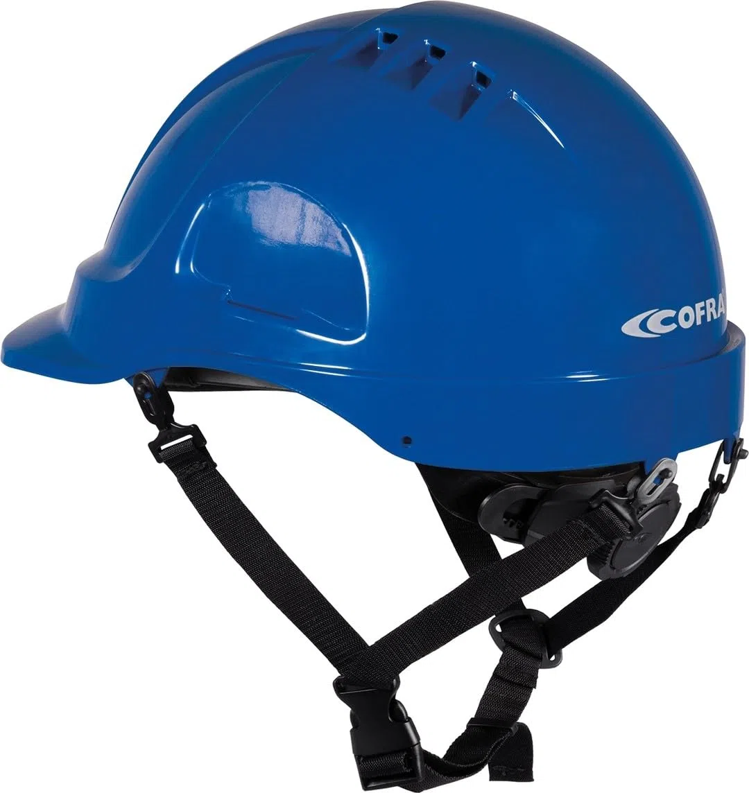 Cofra Litess Vent (Blu) Elmetto di protezione per l'industria ventilato in ABS casco CAT. II taglia regolabile peso 435g