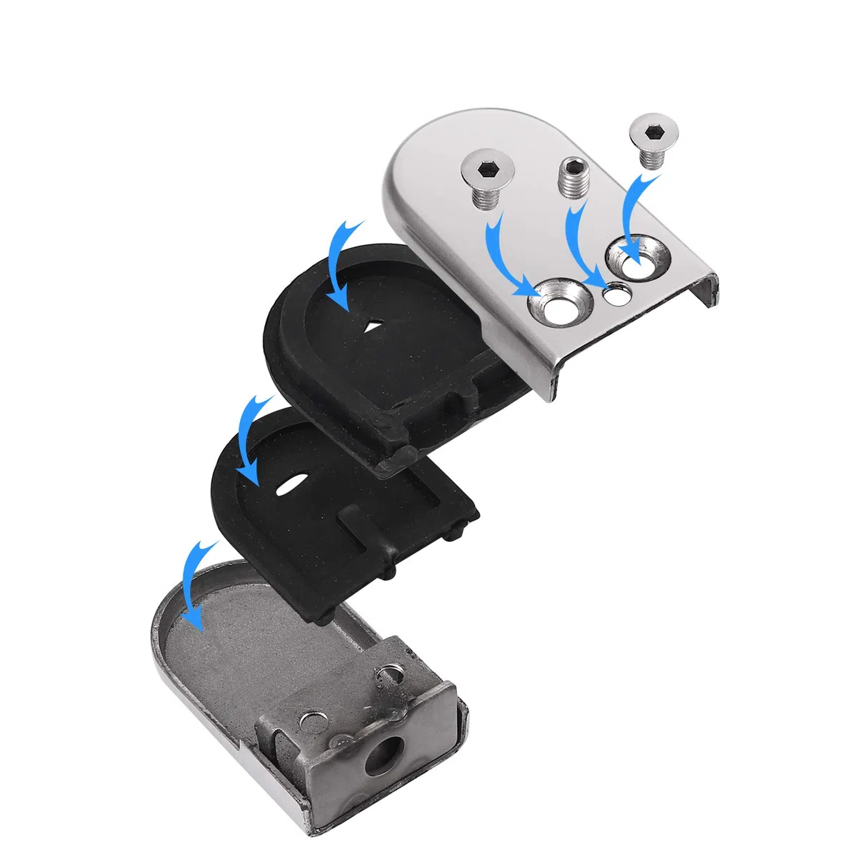Proster Supporto Vetro 8 Pezzi Morsetto Vetro Regolabile 6-7mm in Acciaio Inossidabile 304 Con Guarnizione in Gomma Cacciavite Incluso per Balaustra, Corrimano e Scala