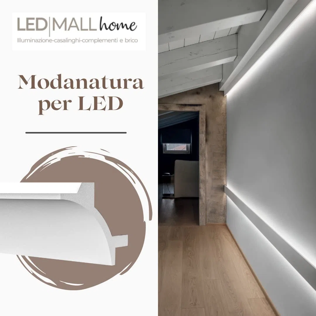 Velette per led - Profilo in Duropolimero per Strisce Strip Led da Soffitto - Veletta Led Soffitto - Pannello Verniciabile per Illuminazione Soffusa (2 Pezzi - 100x9x9 cm)
