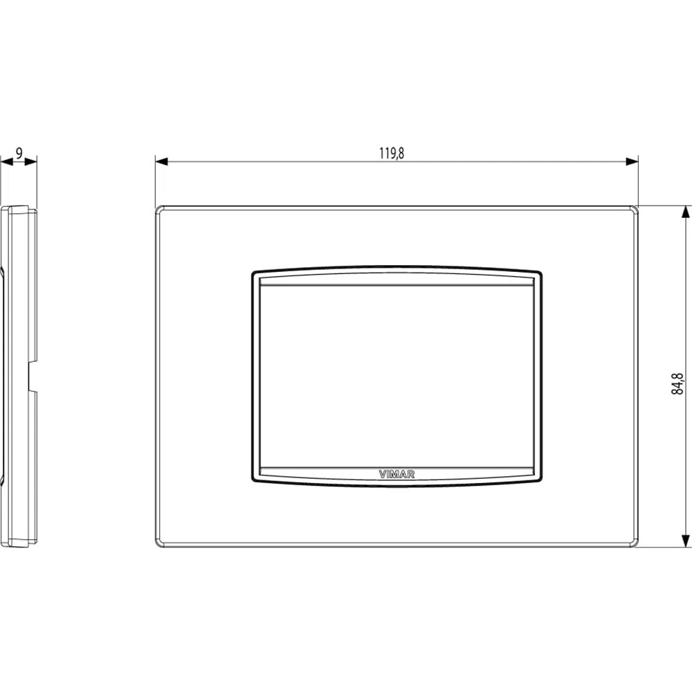 Vimar 20653.15 Eikon Placca Classic 3 Moduli antracite matt