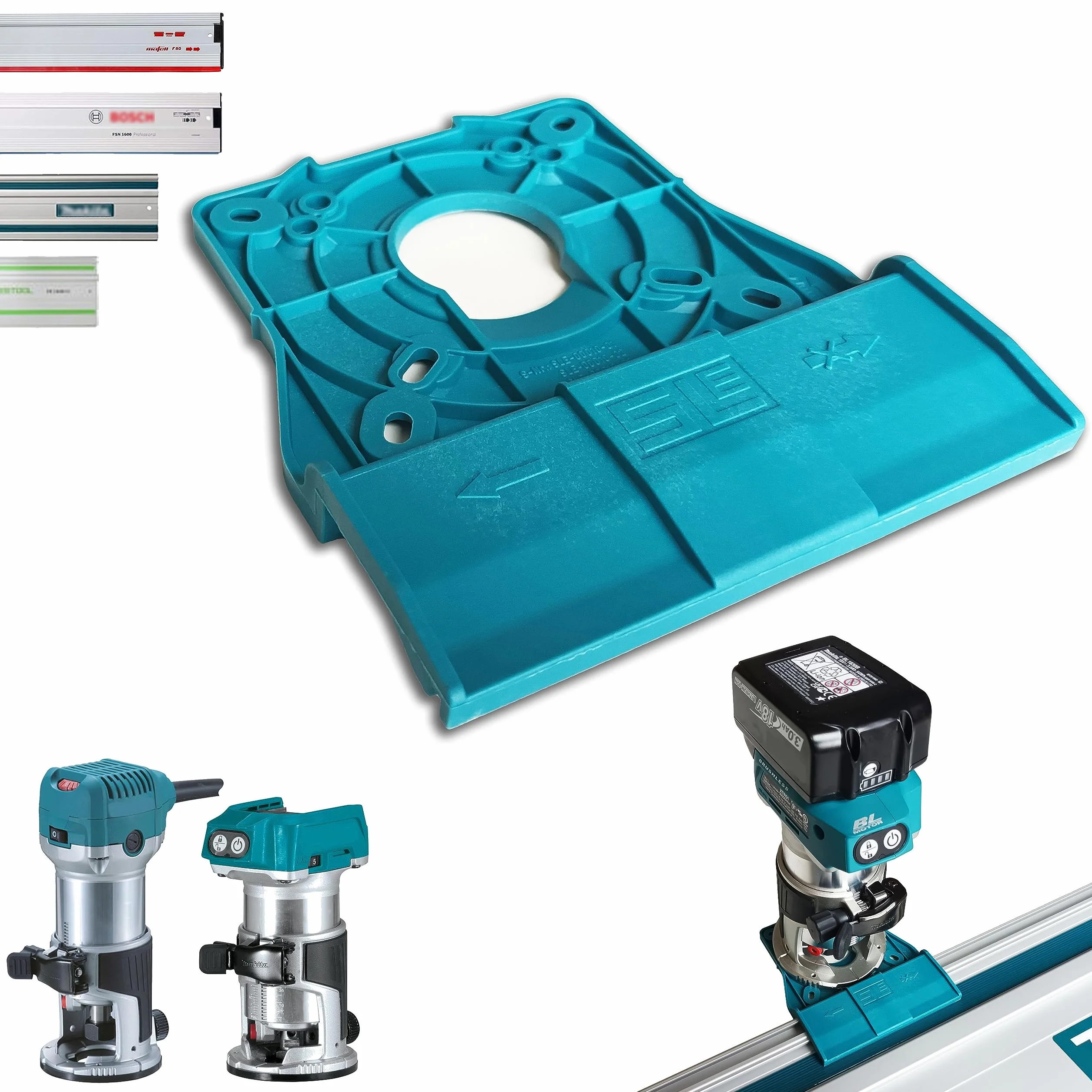 Adattatore professionale per guida per Makita DRT50 / RT0700C / RT0702C / RT0700 / 3709/3711 per Makita/Bosch/Festool/Mafell