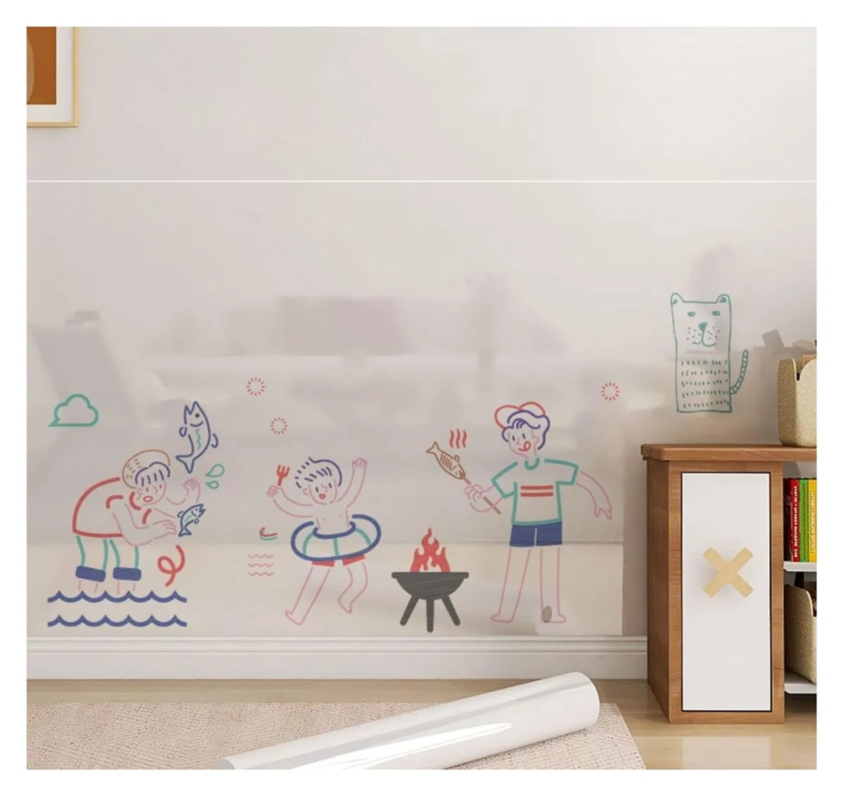 Pellicola protettiva elettrostatica for pareti, larghezza 45/60/90/120 cm, protezione trasparente for pareti anti-schizzo impermeabili for cucina, lavagna for scrivere for bambini(90x1000cm)