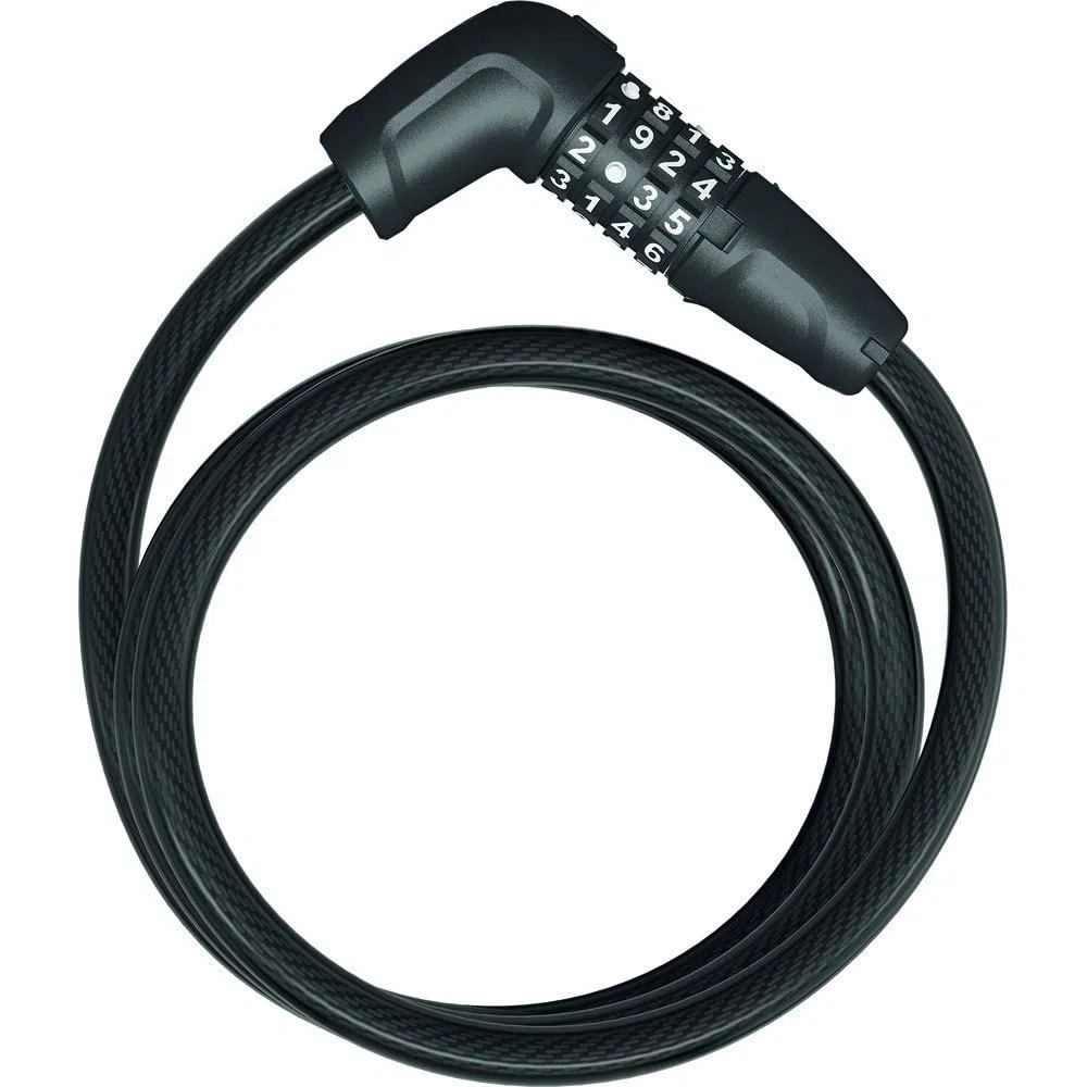 ABUS Serratura a cavo Tresor 6412C - Serratura a combinazione, regolabile individualmente - Cavo in acciaio con rivestimento in plastica - Livello di sicurezza 4