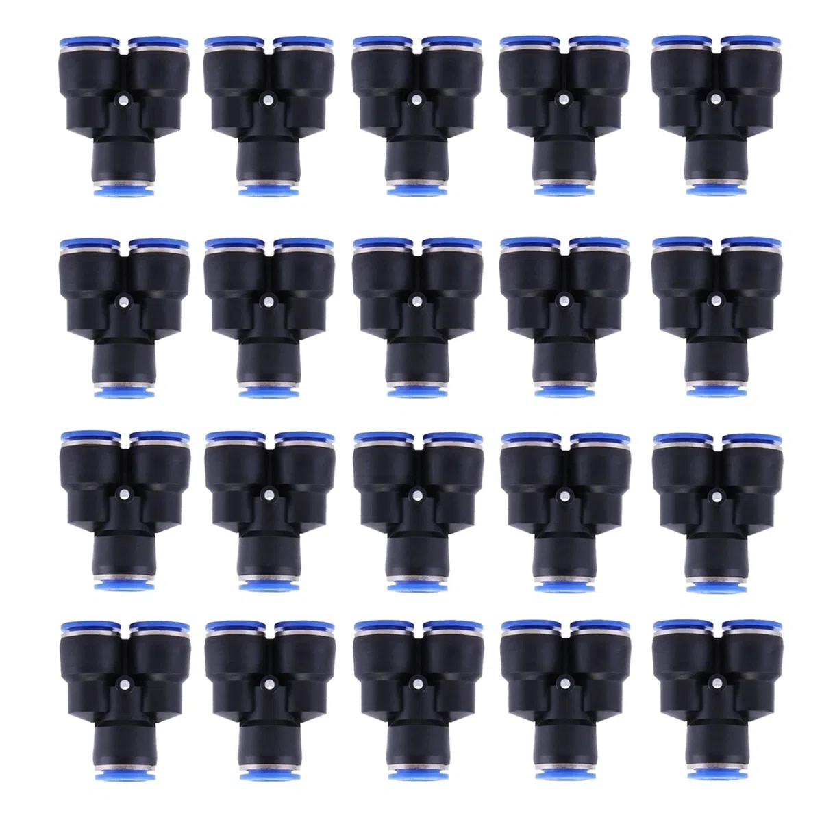 Raccordi pneumatici a forma di Y da 10 mm, 20 connettori per raccordi per linea d'aria, giunti rapidi in plastica, accessori per utensili pneumatici per tubi