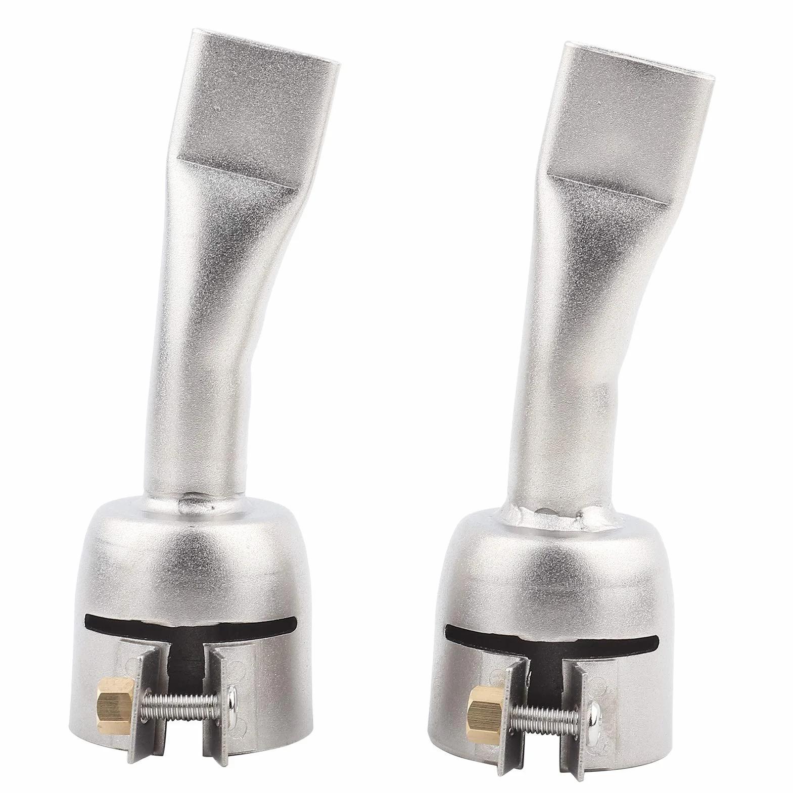 2Pcs Pistola ad aria calda Ugello per saldatura Saldatore in acciaio inox Torcia per riscaldamento Punte piatte Ugello per fogli di plastica in PVC Accessori per saldatura