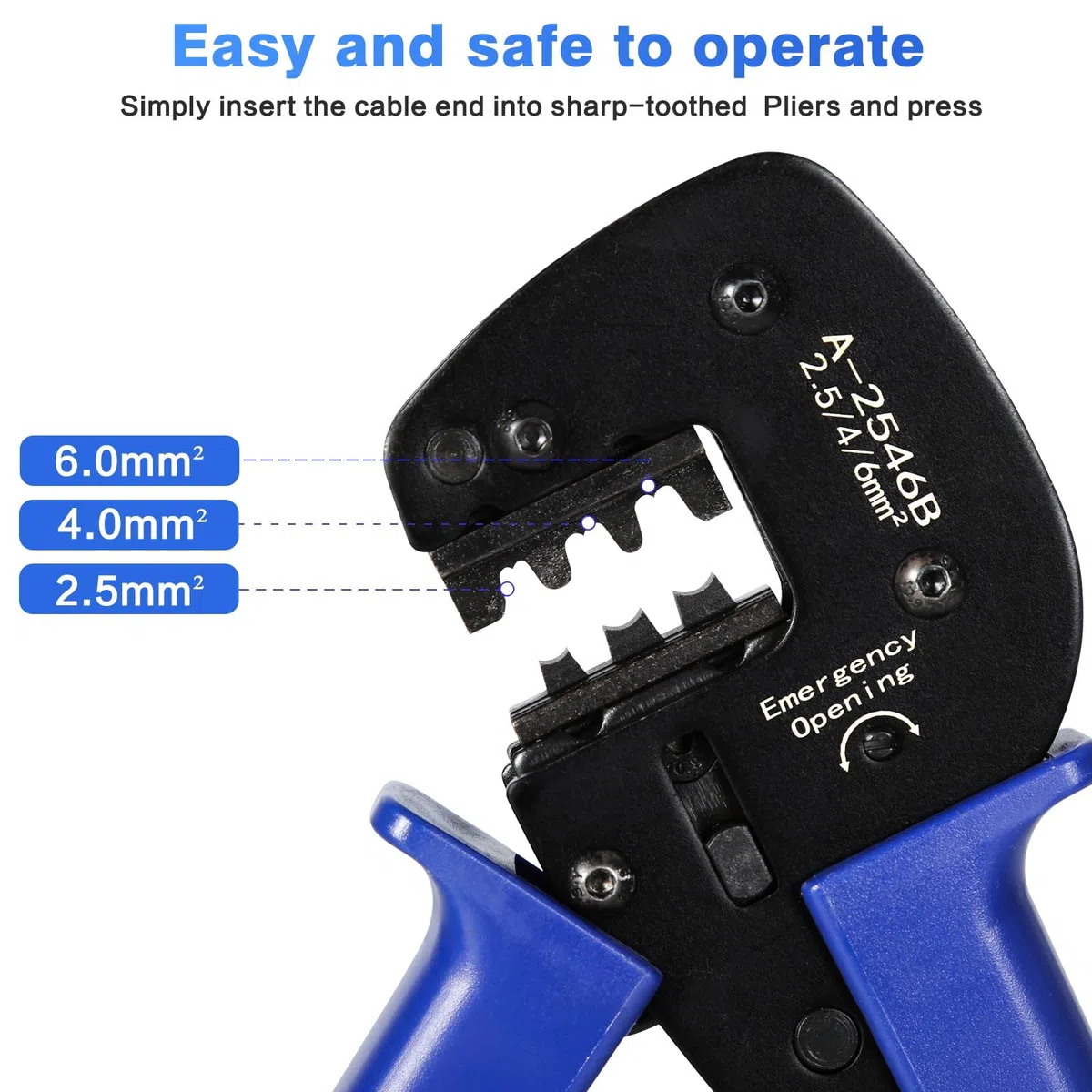 Jadeshay Pinza Crimpatrice,Pinze Crimpatrici Solari 2.5-6 mm² Cavo PV Attrezzo Crimpare Connettori Strumenti di Piegatura,per Cavi Fotovoltaici del Pannello Solare