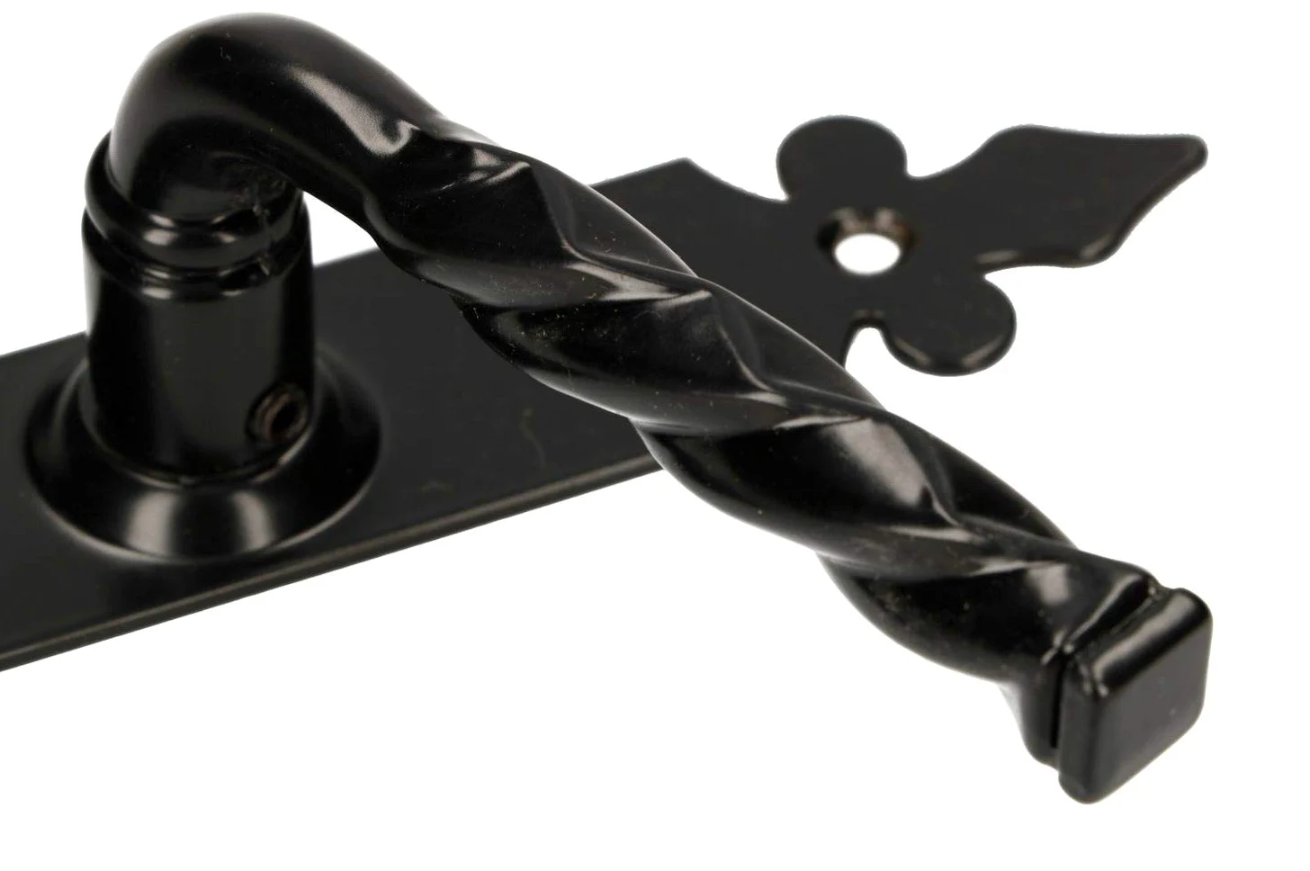 KOTARBAU Maniglia per porta, 90 mm, PZ/BB, colore nero, universale, per interni ed esterni, in ferro battuto, antiruggine (BB)