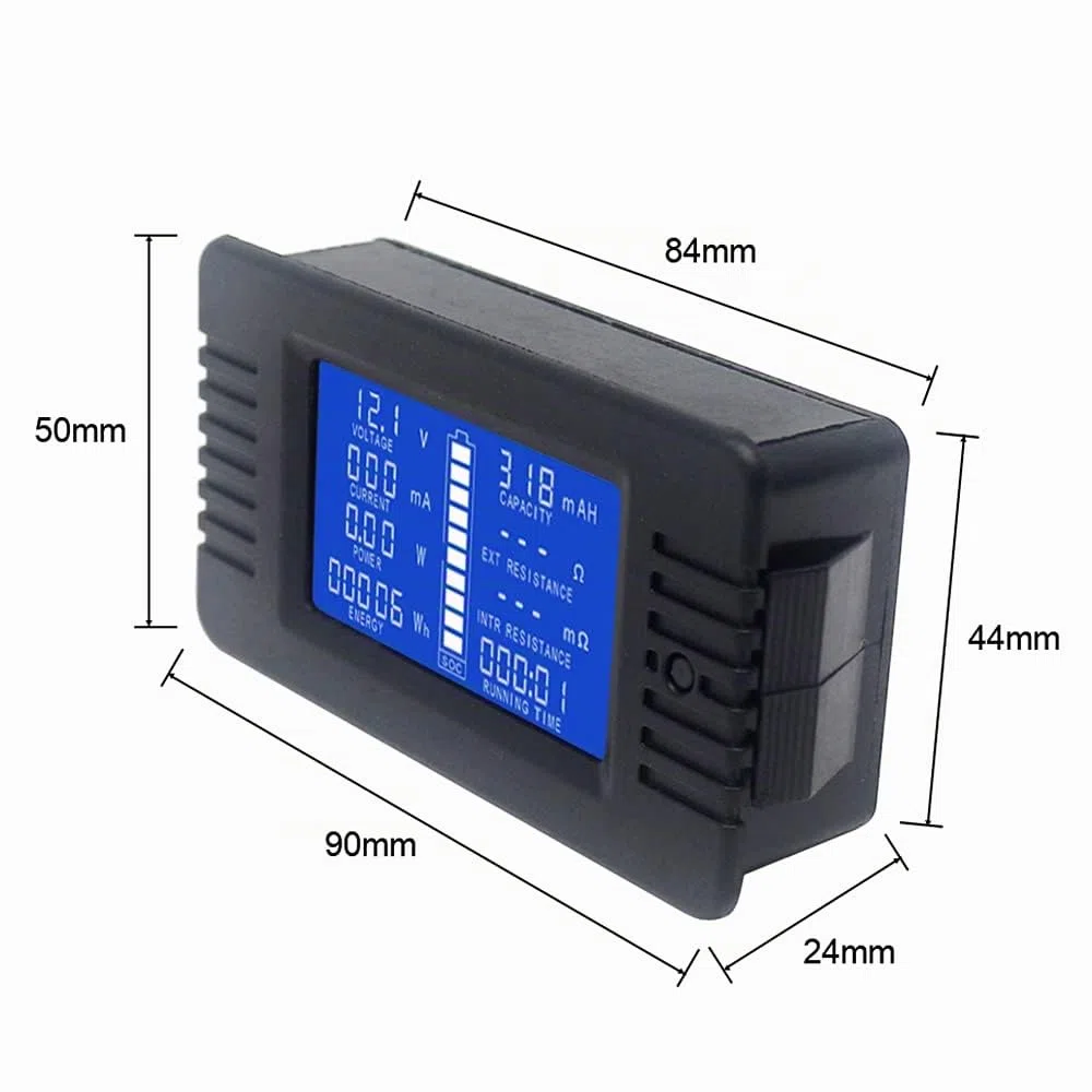 DC Misuratore di Batteria Voltmetro Amperometro Energia Energia Monitor LCD Multimetro Digitale Tensione Corrente Cap Ohm Ora SOC Meter LCD DC 0-200 V 100A Shunt