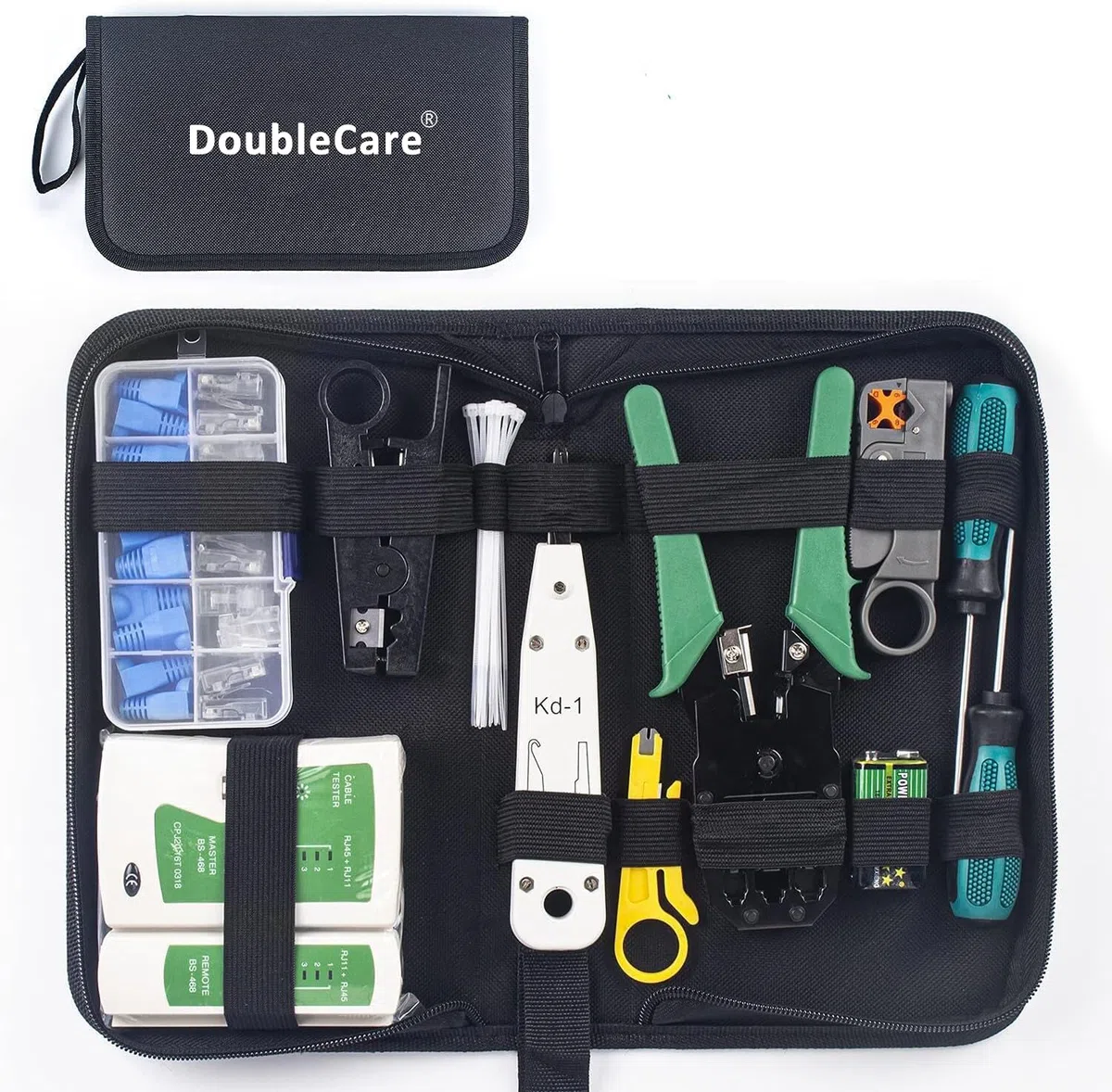 Kit Di Strumenti Di Riparazione Di Rete,Strumenti Professionali Per Elettricisti Rj45 Rj11 Rj12 Cat5 Cat5e Crimping Tool, Con Tester Per Cavi Ethernet Per Uso Domestico E In Ufficio(12 in 1)