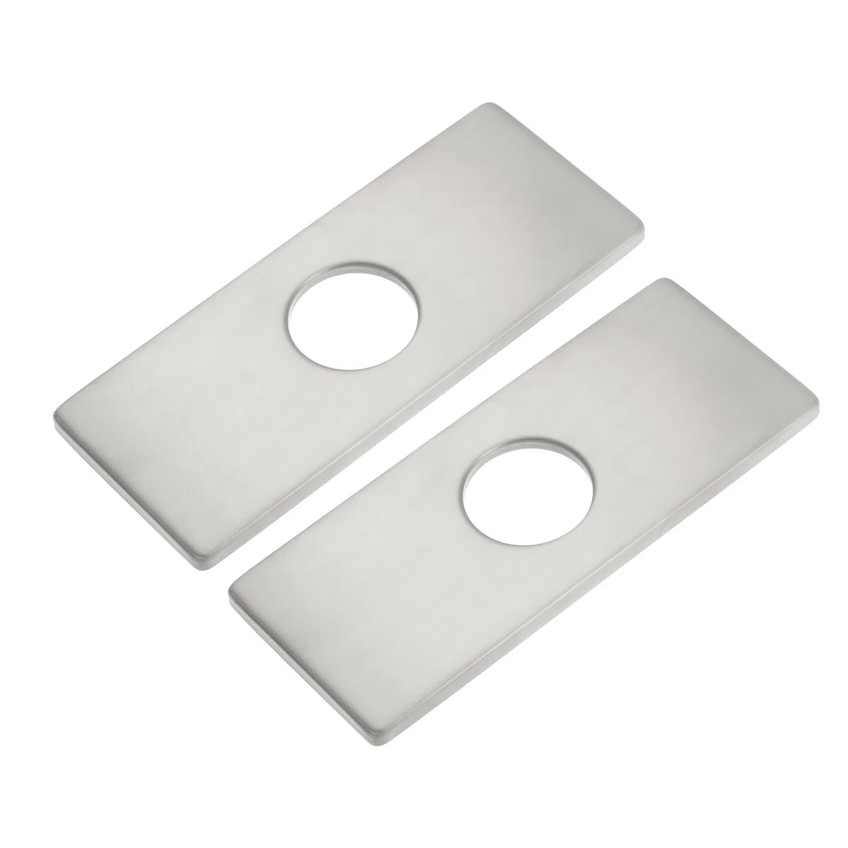 QUARKZMAN 2pz Piastra Copertura per Foro 6 Pollici, Piastra Copertura per Lavello Acciaio Inossidabile per Rubinetto Bagno o Cucina, Rettangolare (Argento Spazzolato)