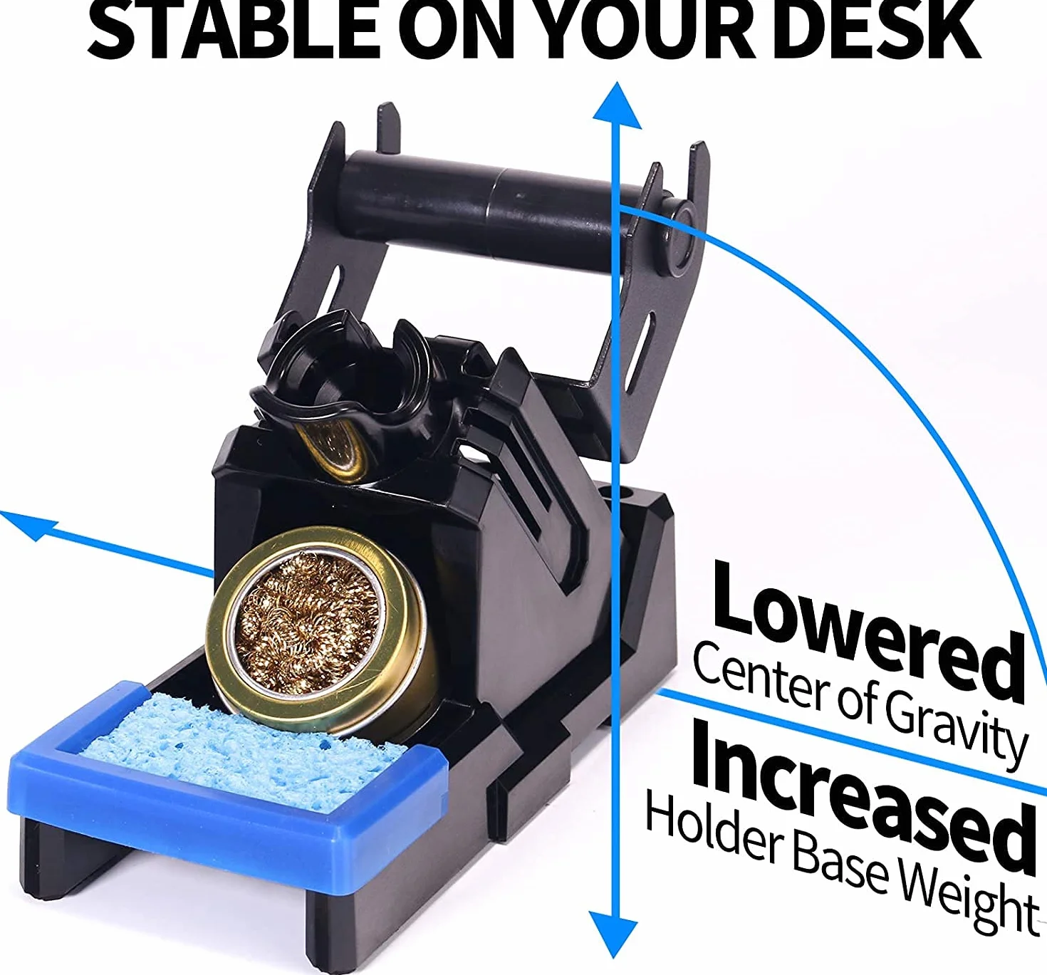 YIHUA X-2 Evolution Advanced - Supporto per saldatore resistente al calore e sistema di stoccaggio con supporto per bobine di saldatura, bordo protettivo, 5 scomparti per punte integrate