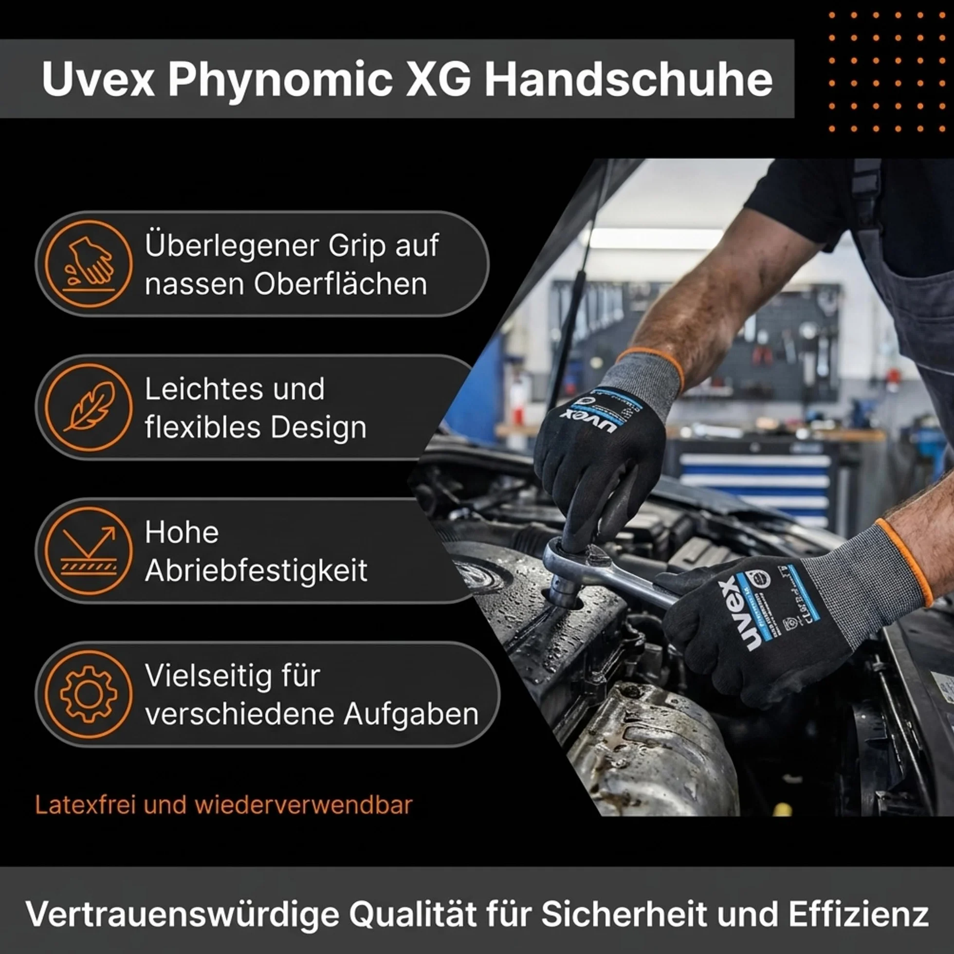 Uvex Phynomic Xg Guanto Grip Unisex - Adulto (Pacco da 5)