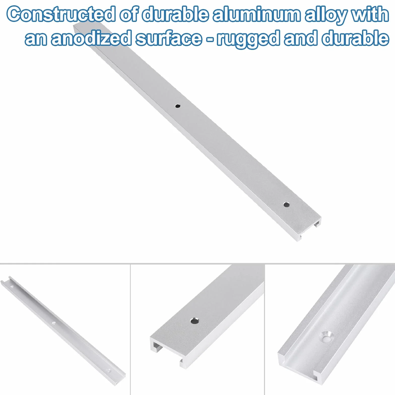 4 Pezzi 400 mm T-Track Profilo Alluminio, Lega Di Alluminio Mitra Track Jig Fixture Slot, 4 Manici M8, M8/M6 T Track Dado Scorrevole, per La Sega a Banco di la, Falegnameria