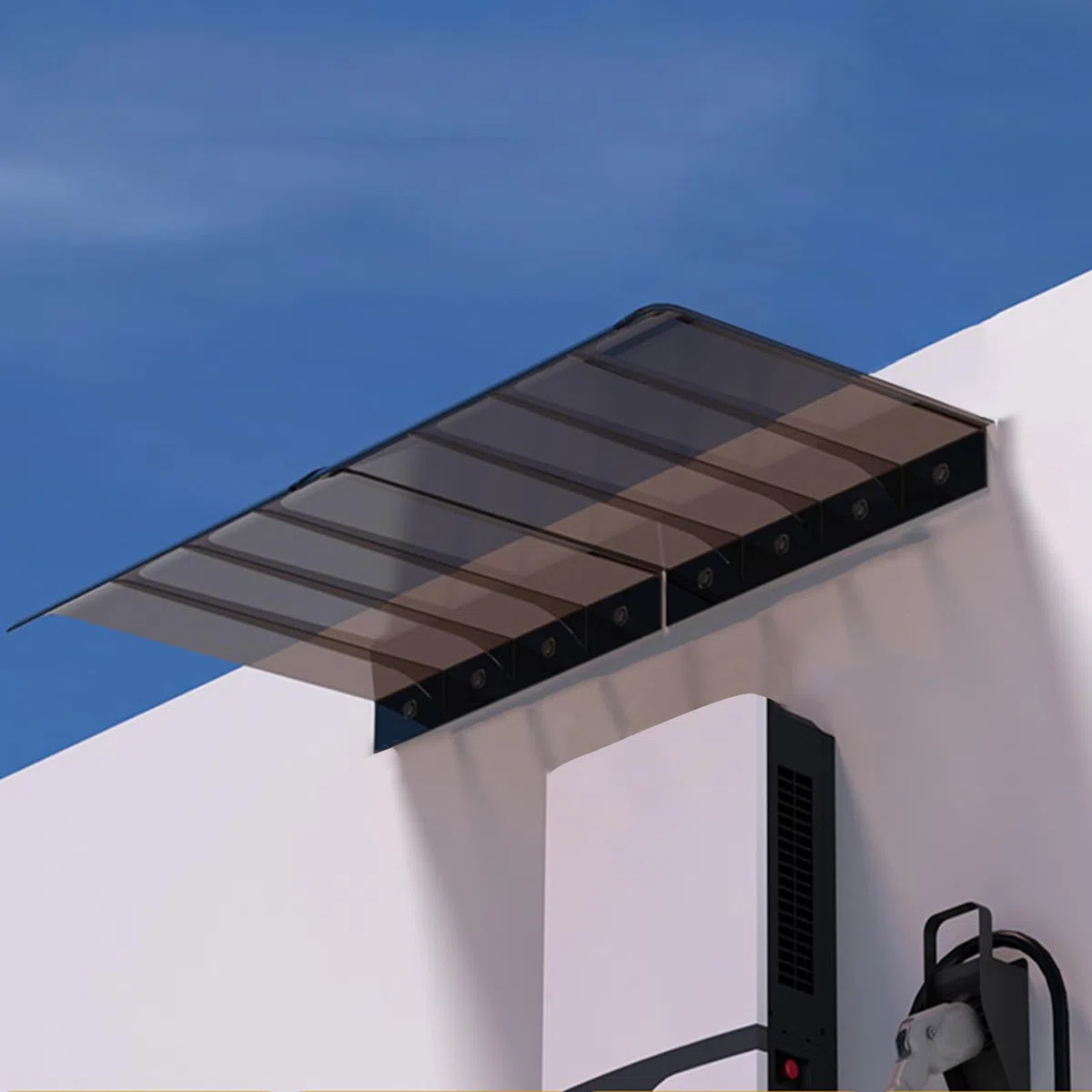 Tenda da Veranda Pensilina in Policarbonato,Tettoia per Porta e Ingresso,Garden Pensilina da Esterno,Pioggia Neve e Protezione Uv,Facile da Montare,Spessore 3mm (40x50cm/16"x20")