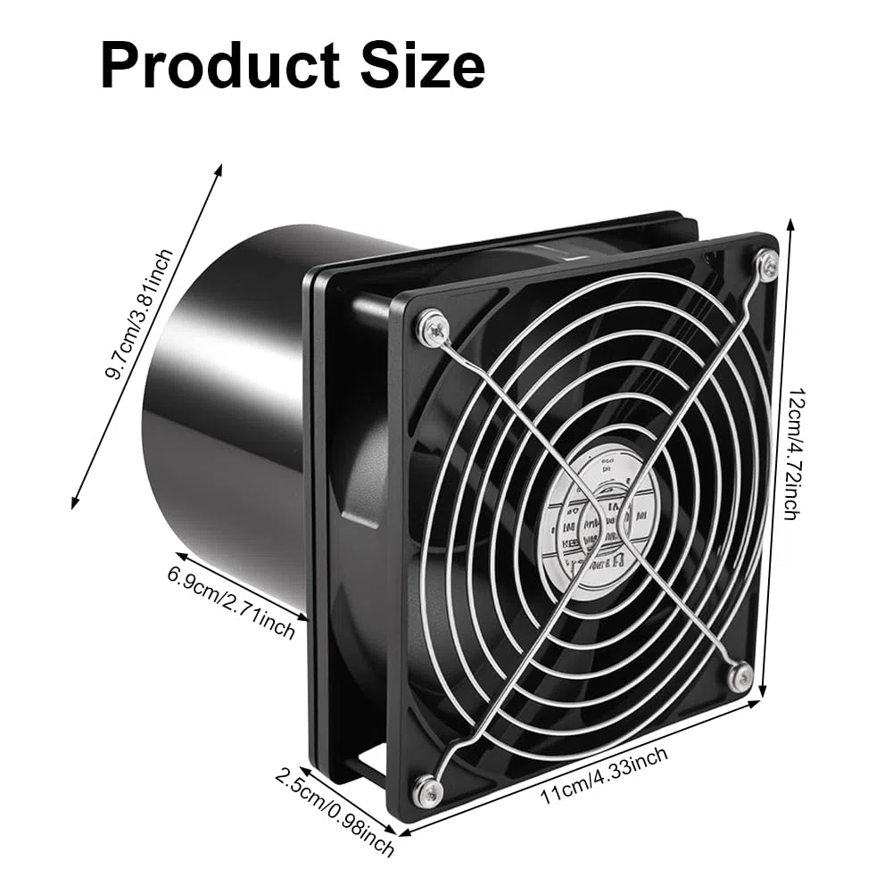Ventola Aspirazione 100mm a tubo, Aspiratore Cucina DC 12 V con Regolatore di Velocità Silenzioso, Potente Estrattore Aria per cucina, garage, cantina, serra, sala macchine