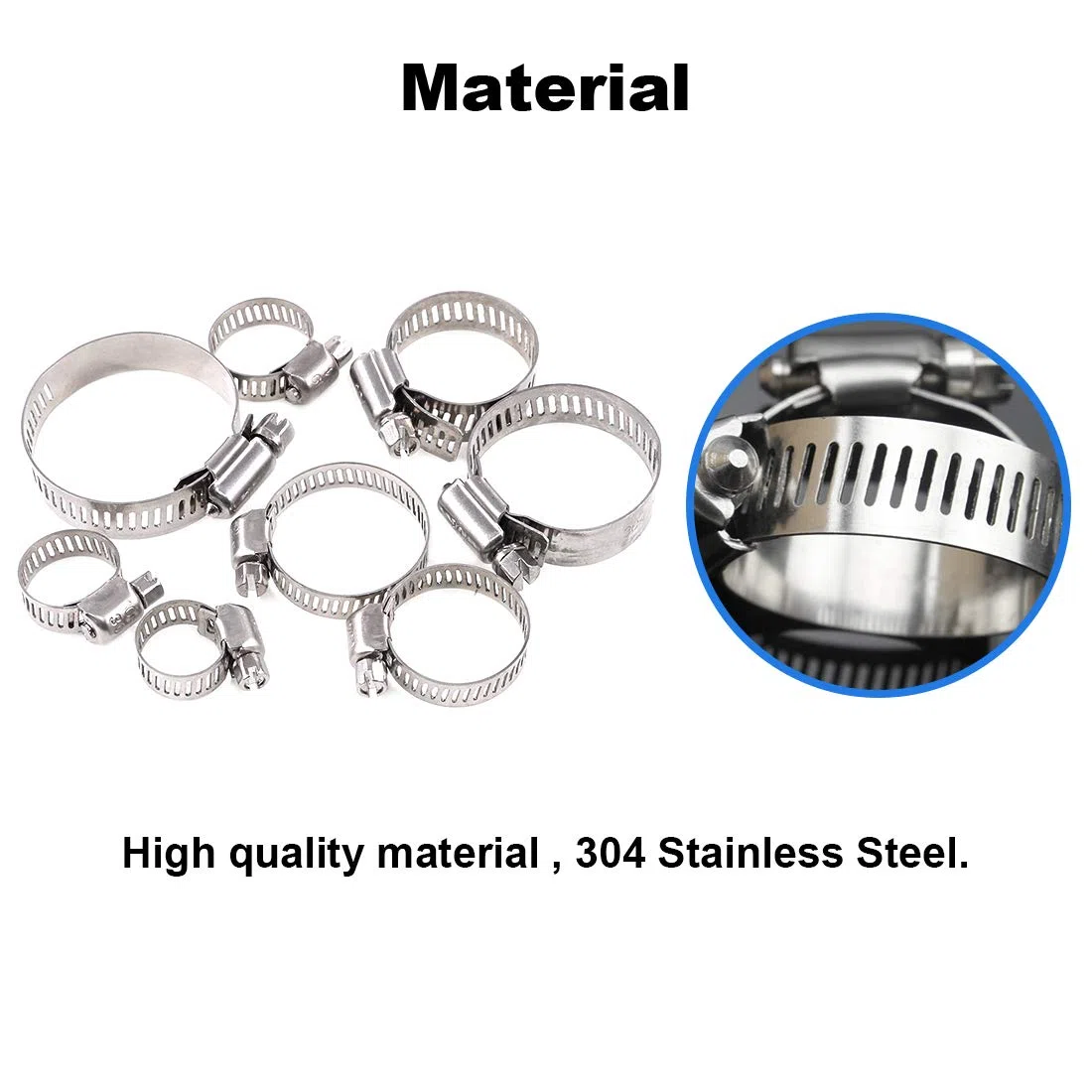 Glarks 100 pezzi regolabili 8-44 mm gamma 304 in acciaio inox vite senza fine kit assortimento di morsetti per tubo dell'acqua, idraulici, applicazioni automobilistiche e meccaniche