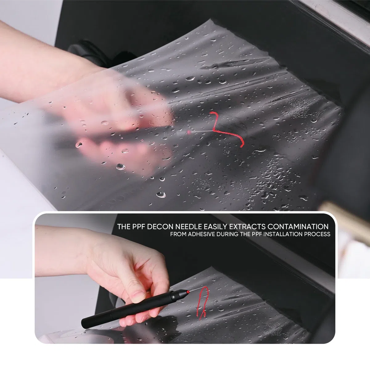 FOSHIO Ago di rimozione PPF con 4 ulteriori strumenti di rimozione dell'ago in acciaio inox micro gancio, adesivo per installazione PPF, set di tintura per finestre
