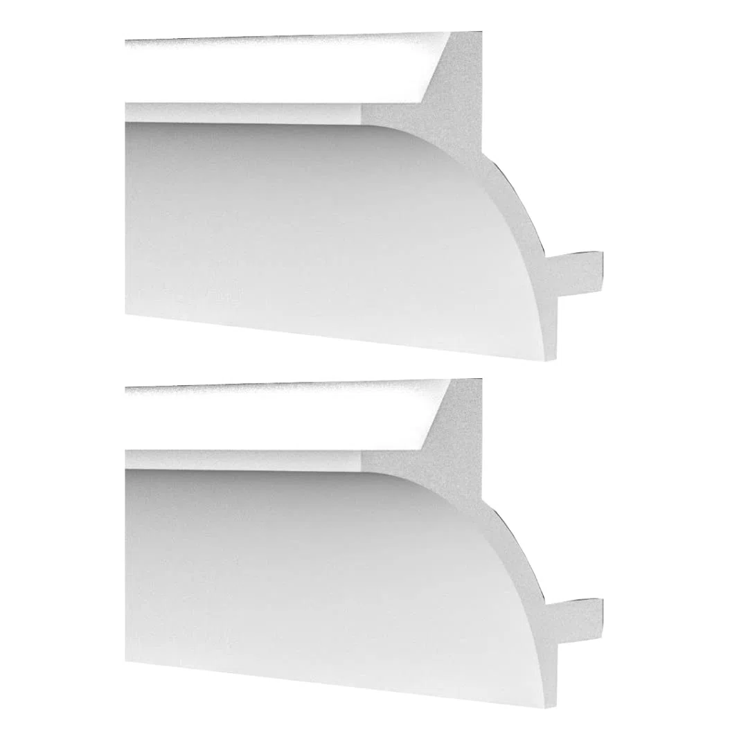 Velette per led - Profilo in Duropolimero per Strisce Strip Led da Soffitto - Veletta Led Soffitto - Pannello Verniciabile per Illuminazione Soffusa (2 Pezzi - 100x9x9 cm)