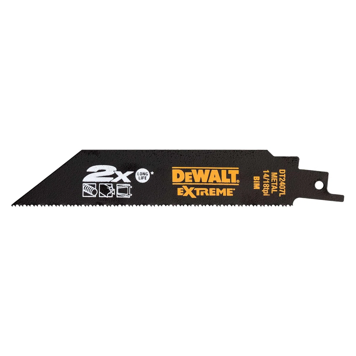 DeWalt DT2407L-QZ lame per sega universale bi-metal 2x extreme n.5 lame 2x extreme da 152 x 1,4-1,8 mm per tagli veloci su tubi e profilati in metallo e acciao fino a 10mm di spessore, nero