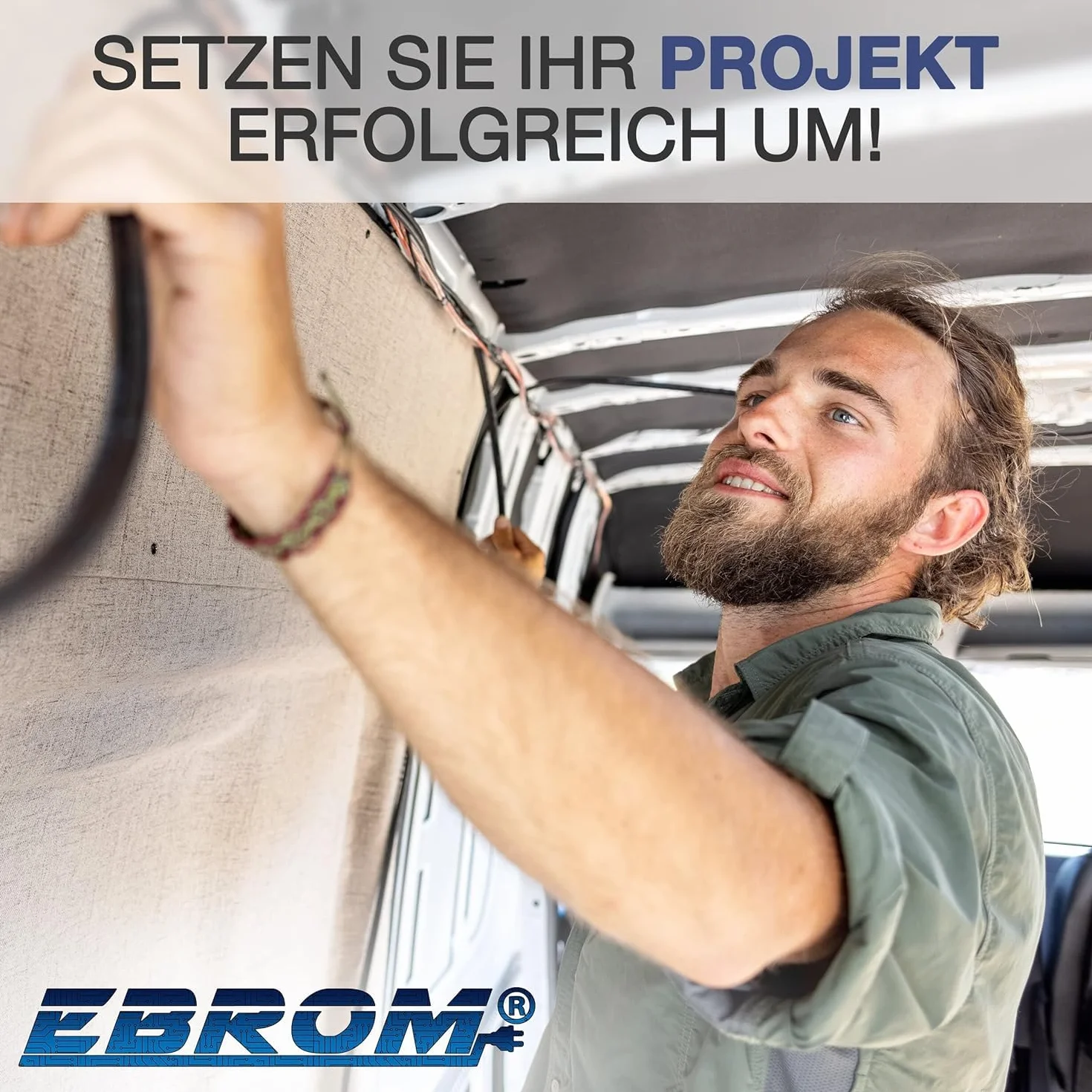 EBROM H07V-K 25 mm2 - Cavo per batteria, 3 m, 100% rame OFC, 3 m, 25 mm2, colore: Nero