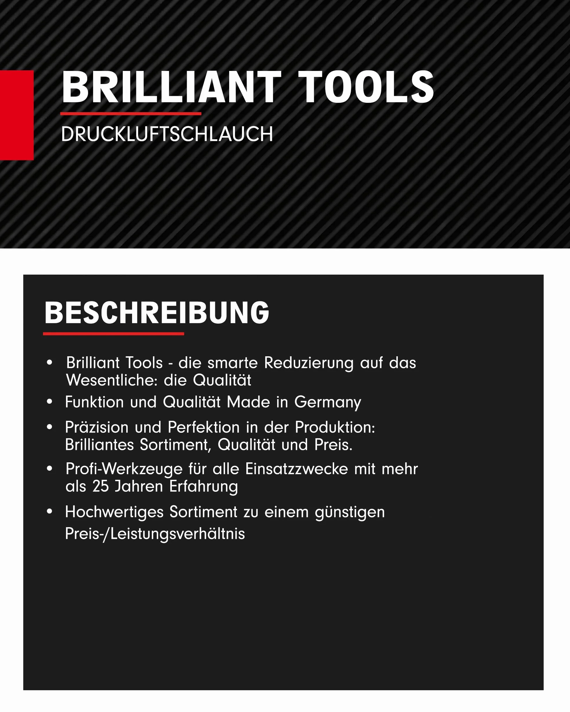BRILLIANT TOOLS BT160005 Tubo flessibile aria compressa Ø 6 mm, 10 metri [Powered by KS TOOLS]
