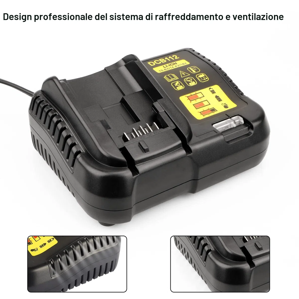 Batteria carica agli ioni di litio 10,8 V -18V per caricatore DeWalt Caricabatterie DCB112 DCB115 XR Multi Voltage