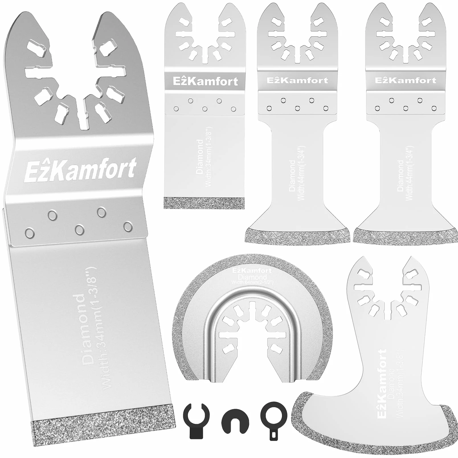 Lame Multi Strumenti Oscillanti 6 Pezzi, Lame diamantate Multi strumenti per la rimozione di grano, guarnizioni, lame a sgancio rapido per piastrelle, mattoni d'aria, cemento, calcestruzzo