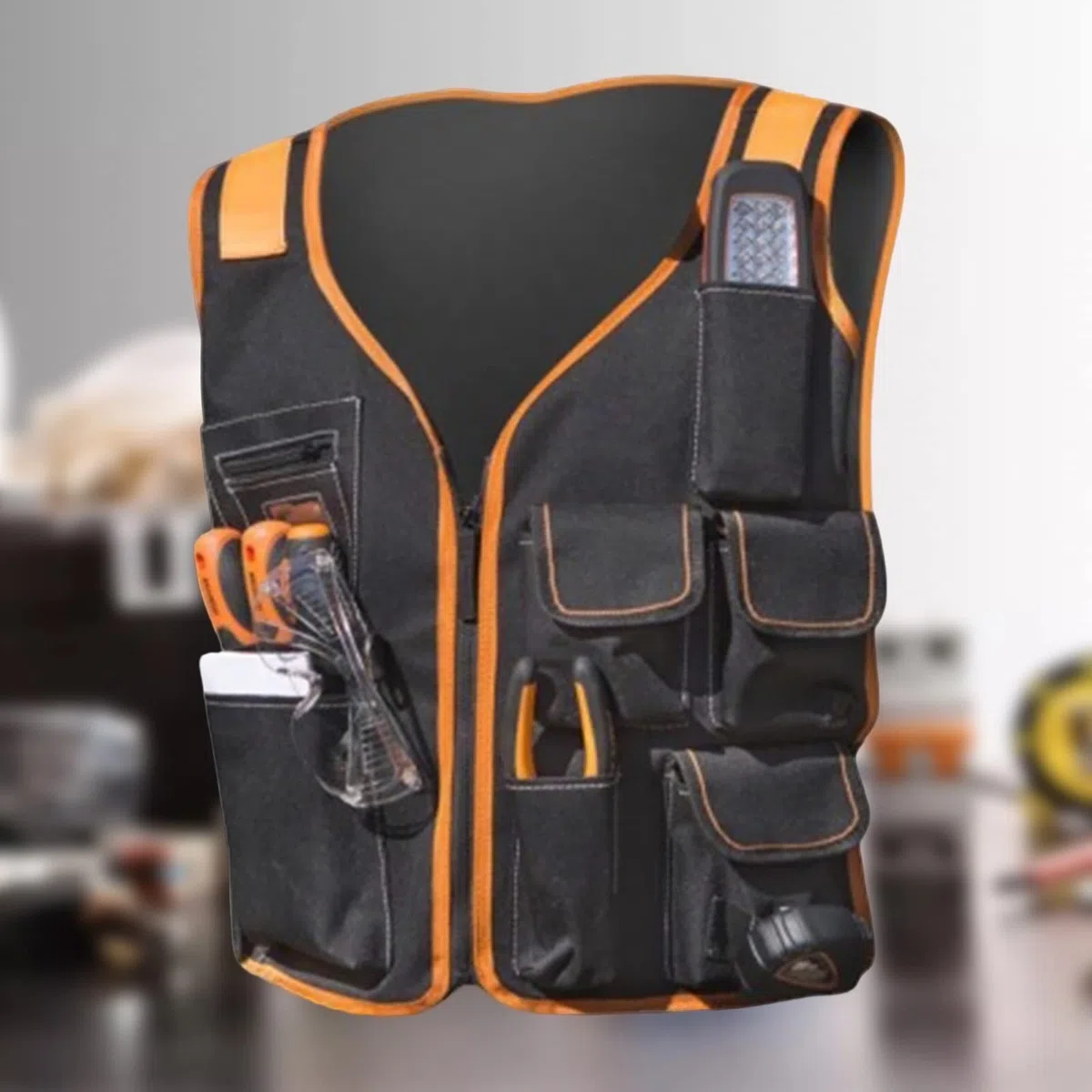 Gilet da lavoro con tasca porta-utensili, manutenzione di sicurezza multipla, marsupio regolabile, elettricista