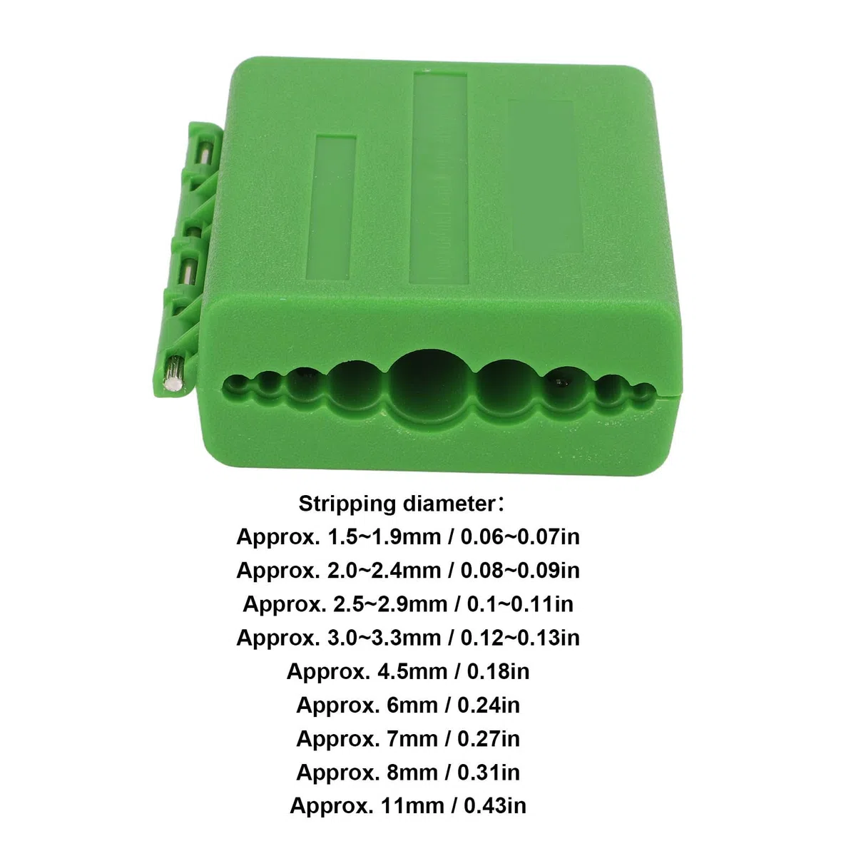 Spelafili per Cavi in Fibra Ottica, Materiale ABS e Lega, Diametro Spelatura 1,5-11mm, Verde, Multifunzione